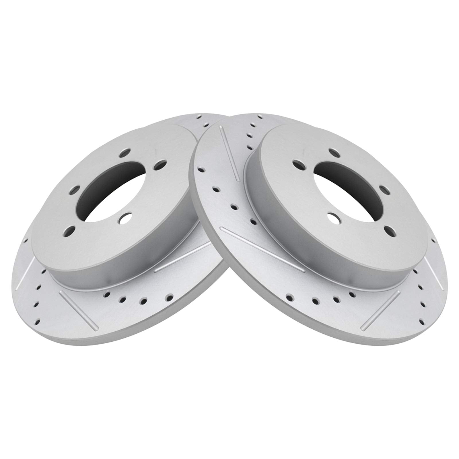 Trq Rear Performance Brake Rotors Set Premium G-Coated Cross Drilled & Slotted Compatible With 2002-2010 Ford Explorer 2007-2010