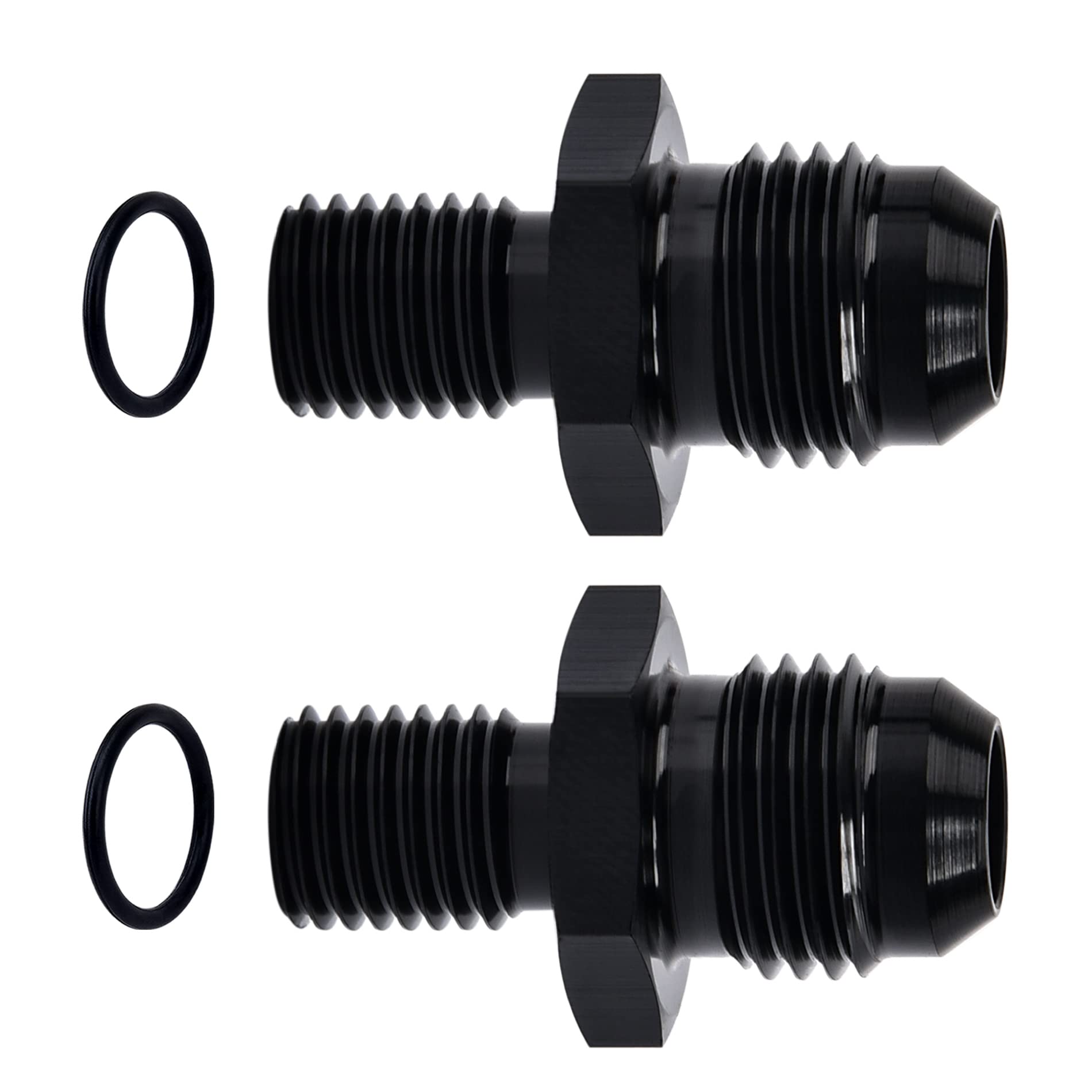 Evil Energy 6An Male Flare To M10 X 1.25Mm Male Metric Fitting Adapter Aluminium Alloy 2Pcs