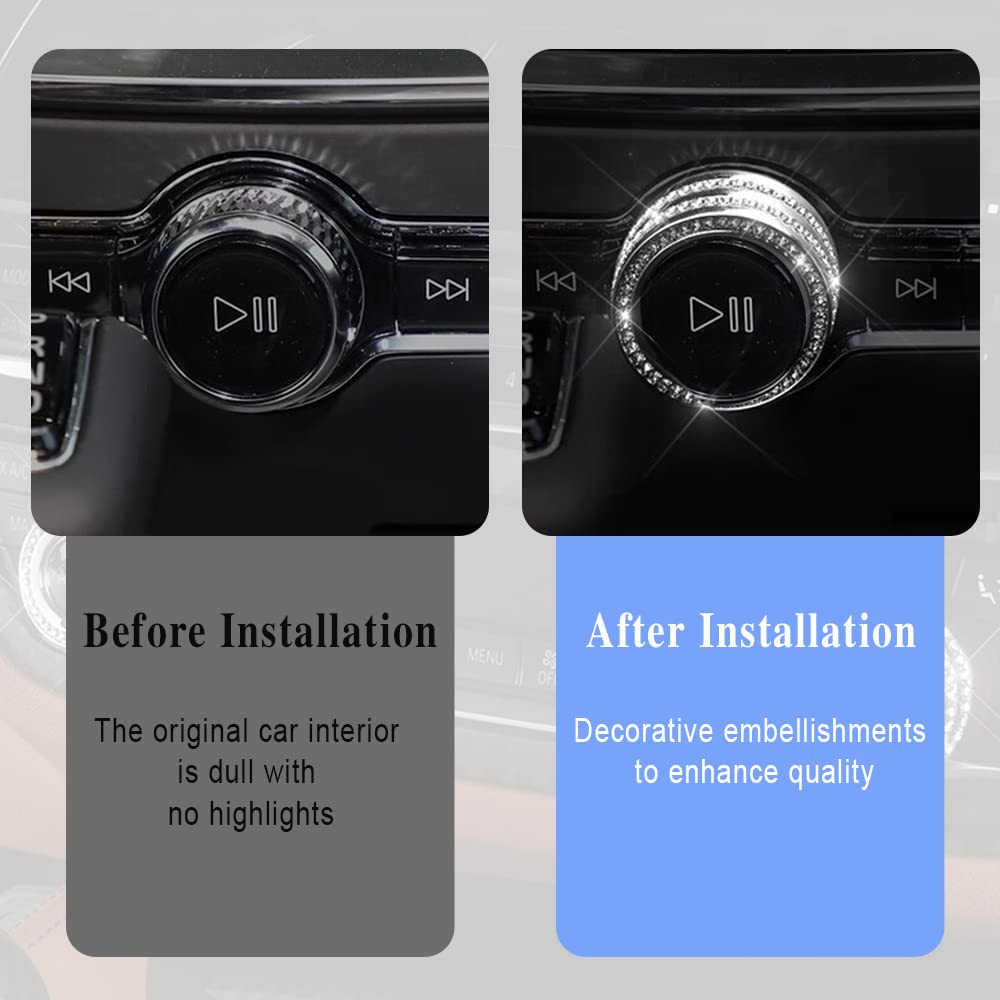 Interior Decorated Button Knob Covers, Bling Car Accessories Ac Knob Covers, Air Condition Knob Switch Trim, Interior For Car Ai