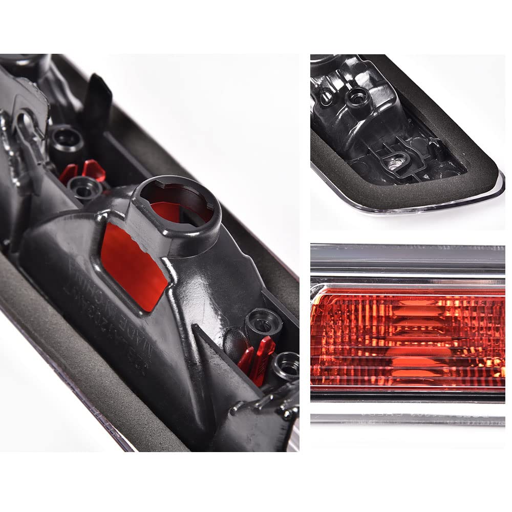 Pit66 Clear Third Brake Light, Compatible With Ford F150 Truck 2009 2010 2011 2012 2013 2014 High Mount Stop Light