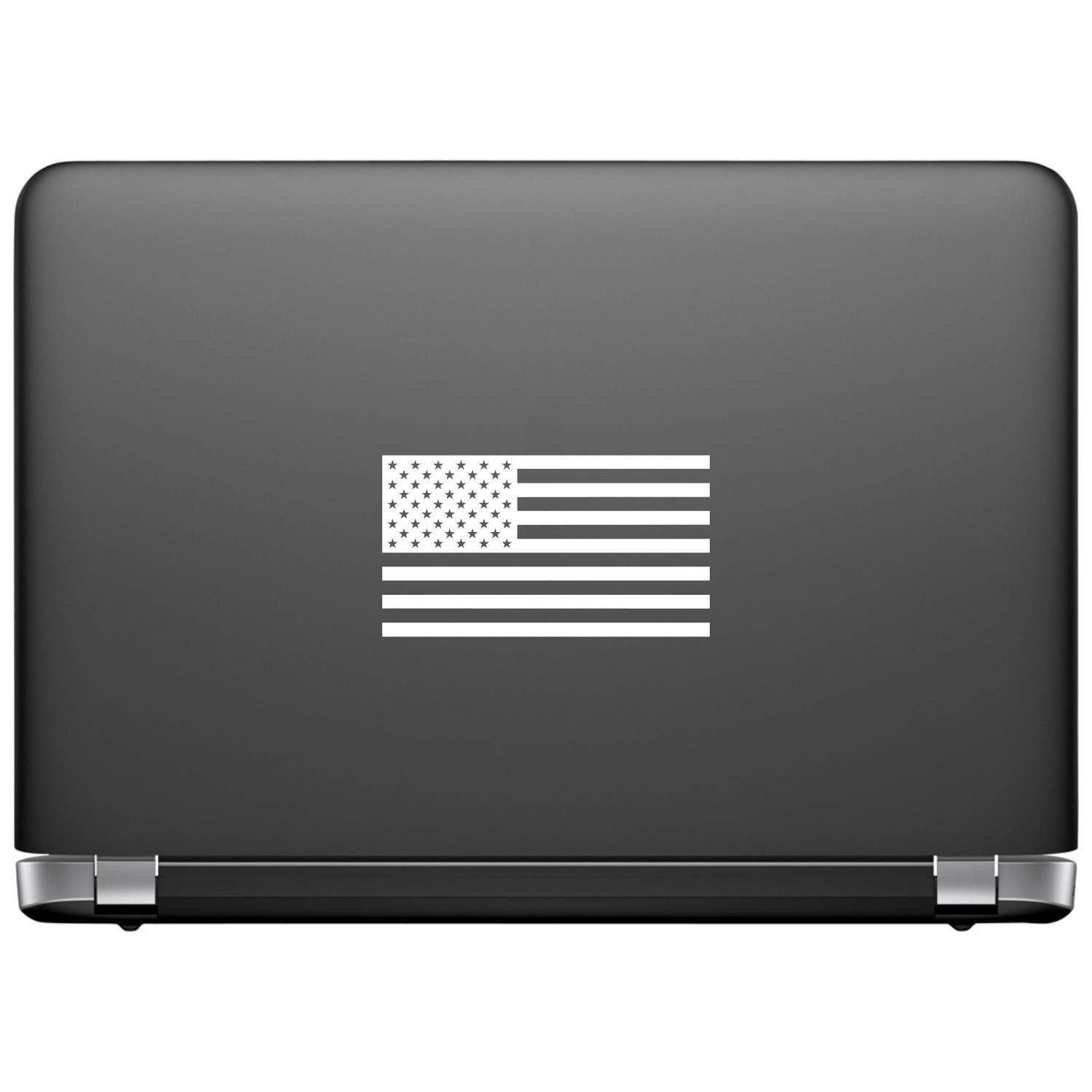 American Us Flag [Pick Color/Size] Vinyl Decal Sticker For Laptop/Car/Truck/Window/Bumper (3.5In X 2In, Matte White)