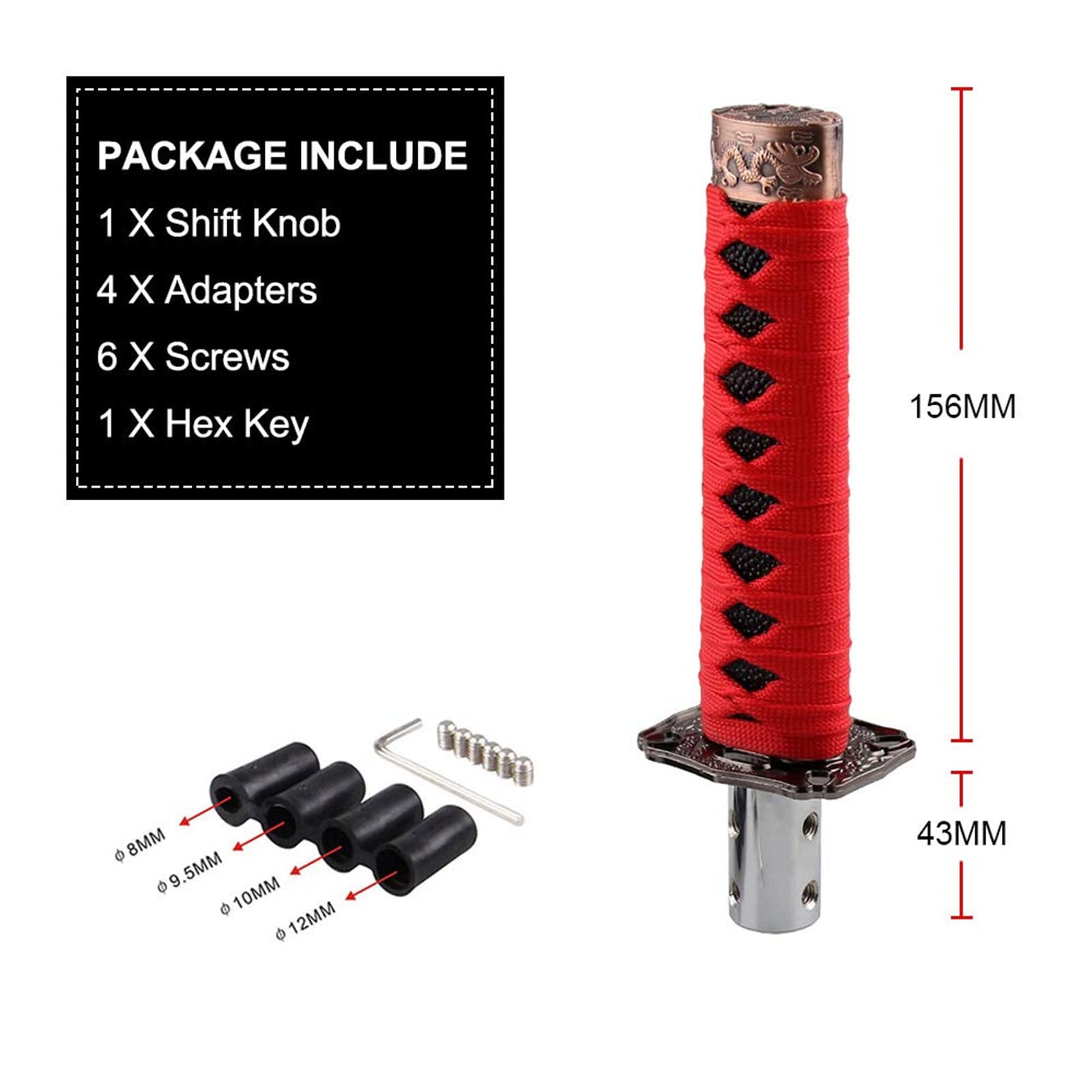 Ryanstar Gear Shift Knob Sword Shift Knobs Katana Samural Shift Gear Lever Universal Fit For Manual Cars Most Automatic Cars Wit