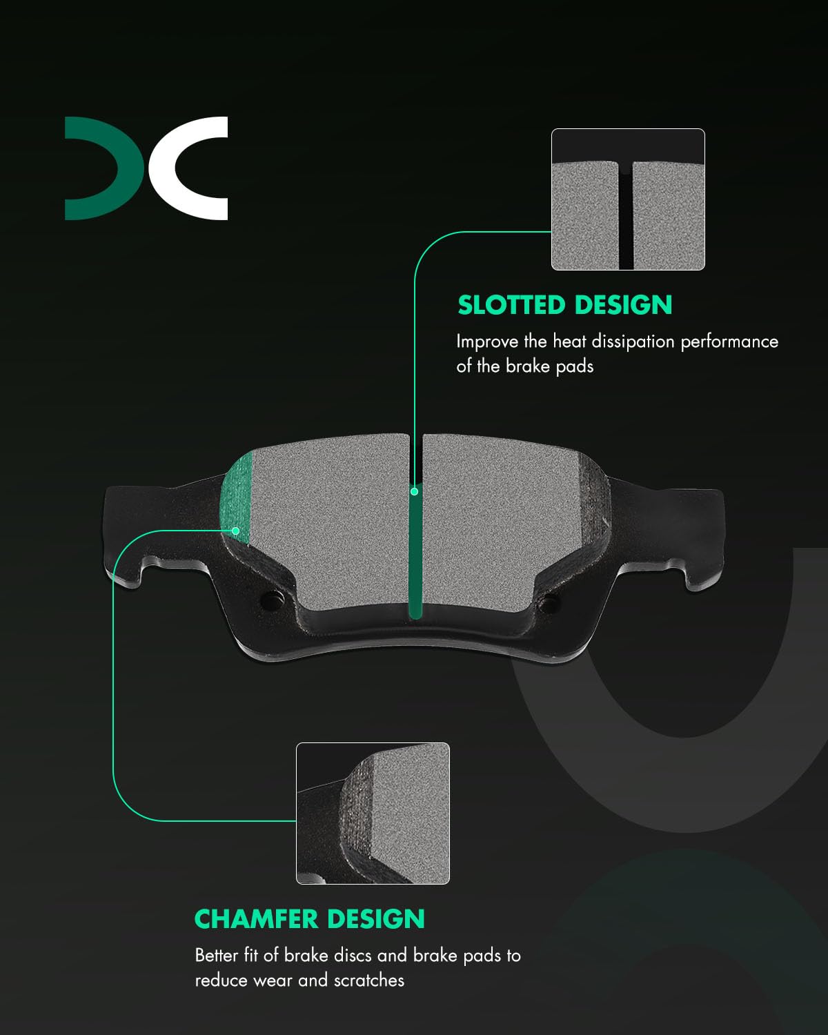 Scitoo D1498 Rear Semi-Metal Brake Pads Sets Fit For Dodge For Durango 2011-2018,For Jeep Grand Cherokee 2011-2019