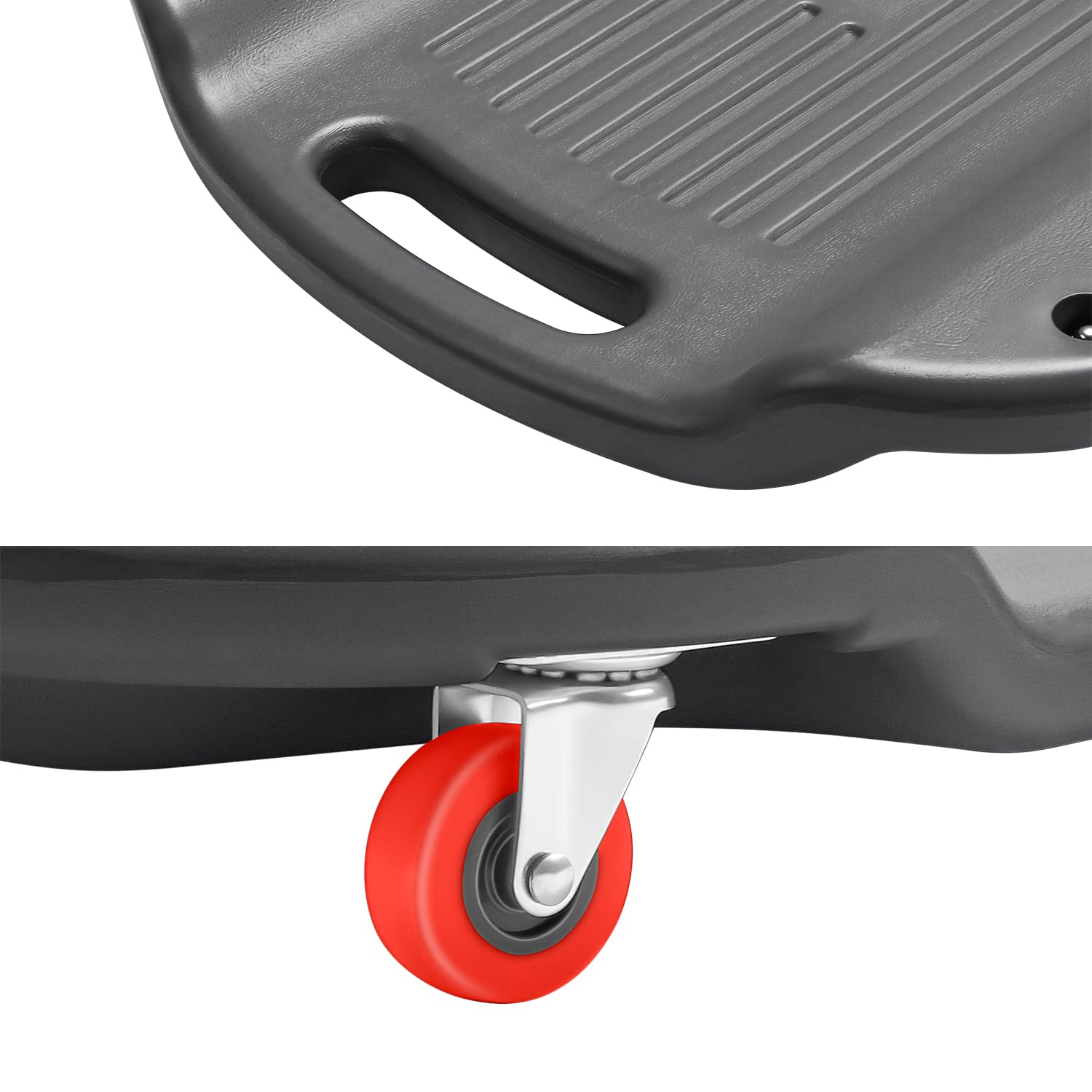 Dna Motoring 38 Inches Low Profile Plastic Rolling Garage Shop Floor Creeper With Side Pockets & 6Pcs Casters, Black, Tools-0039