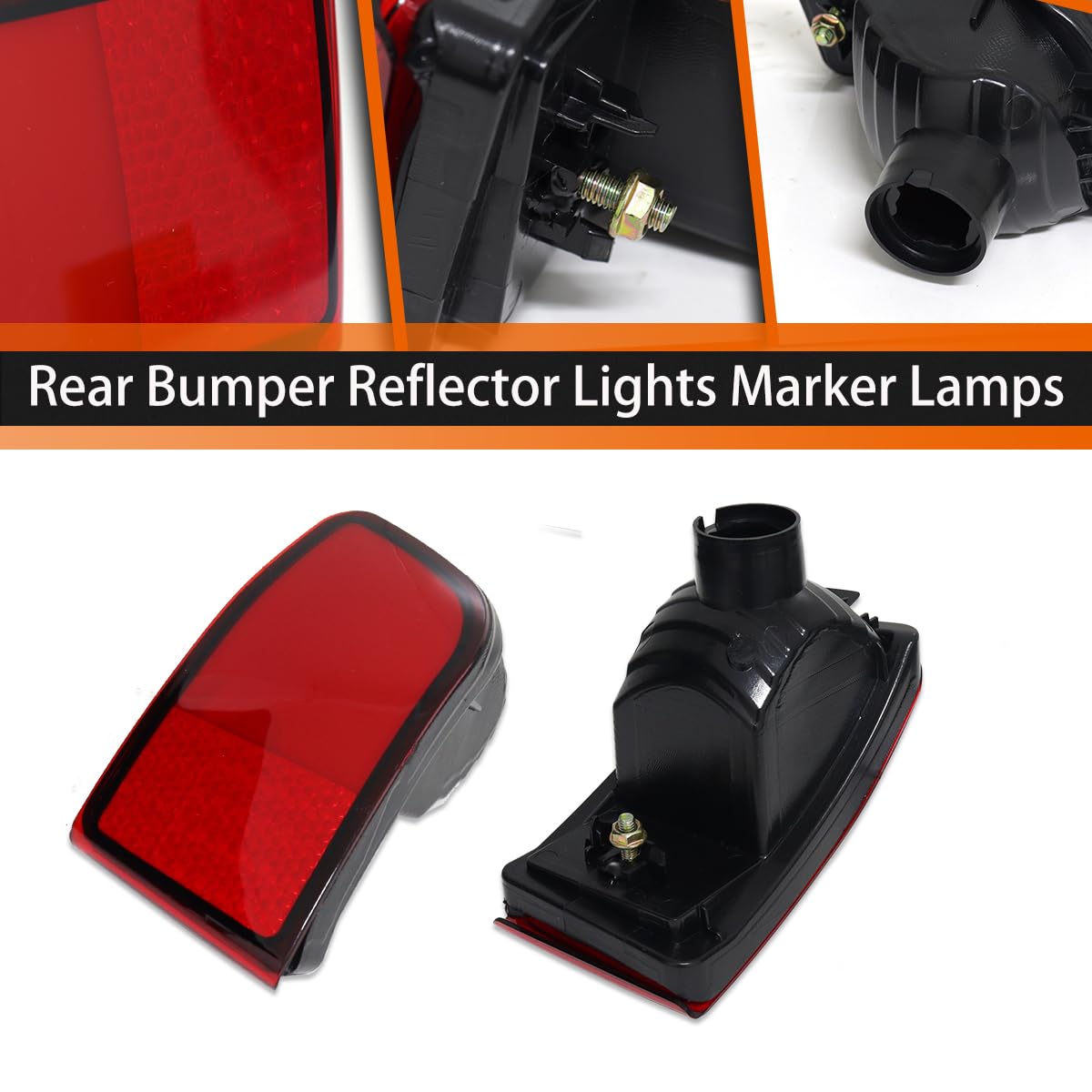 Adiil Red Rear Bumper Reflector Marker Lights For 2003 2004 2005 Toyota 4Runner