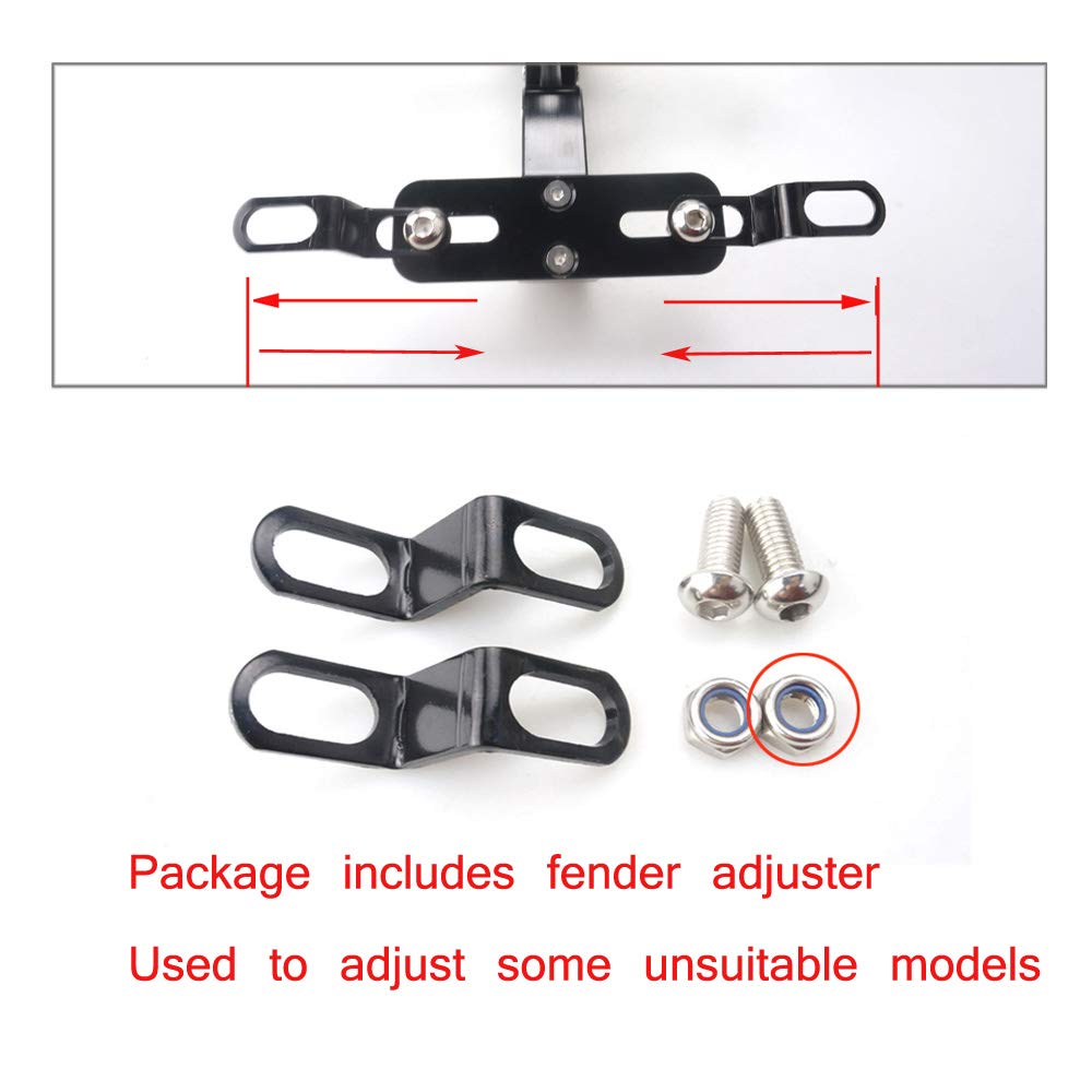 Mdpromcp Universal Motorcycle Fender Eliminator With Led Light Cnc Aluminum License Plate Bracket (Red)