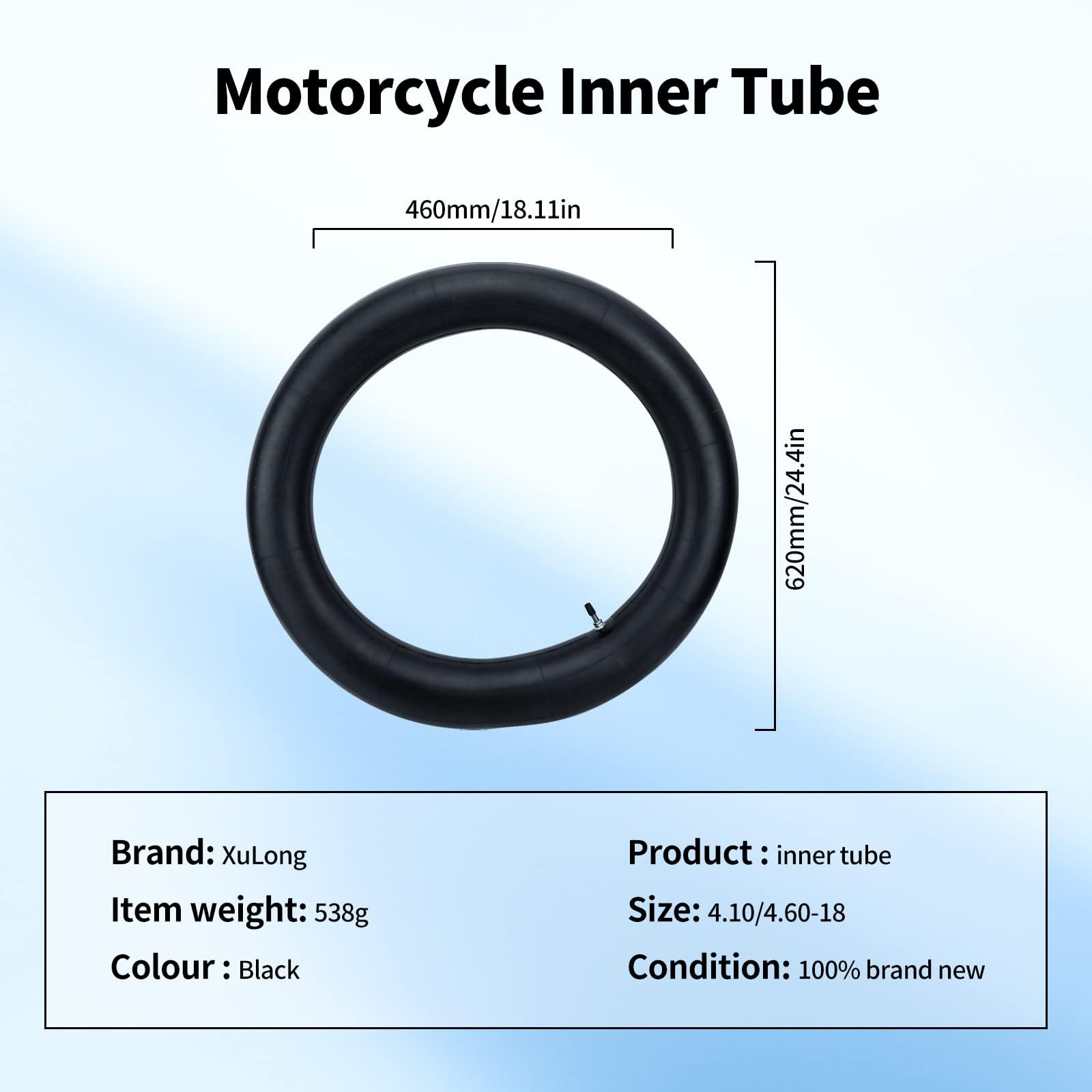 4.10/4.60-18 Tire Inner Tube for Heavy Duty Motorcycle Balance Tube Motorcycle for Street and Off-Road Applications(2PCS)