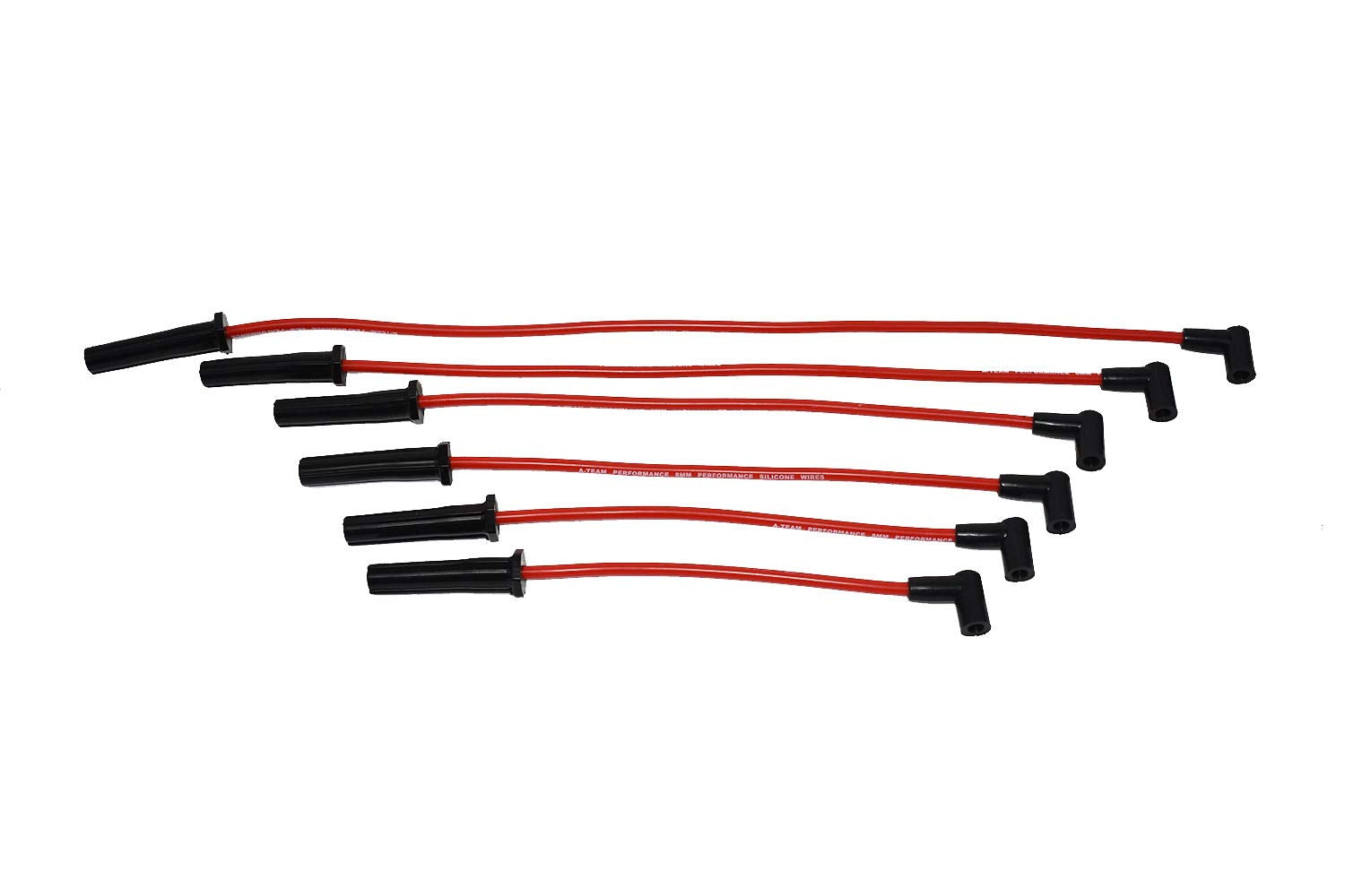 A-Team Performance - Set Of 6 Cylinder 8.0Mm Red Silicone Durable Two-Layered Silicone Coating Spark Plug Wires 4.3 Vortec - Com