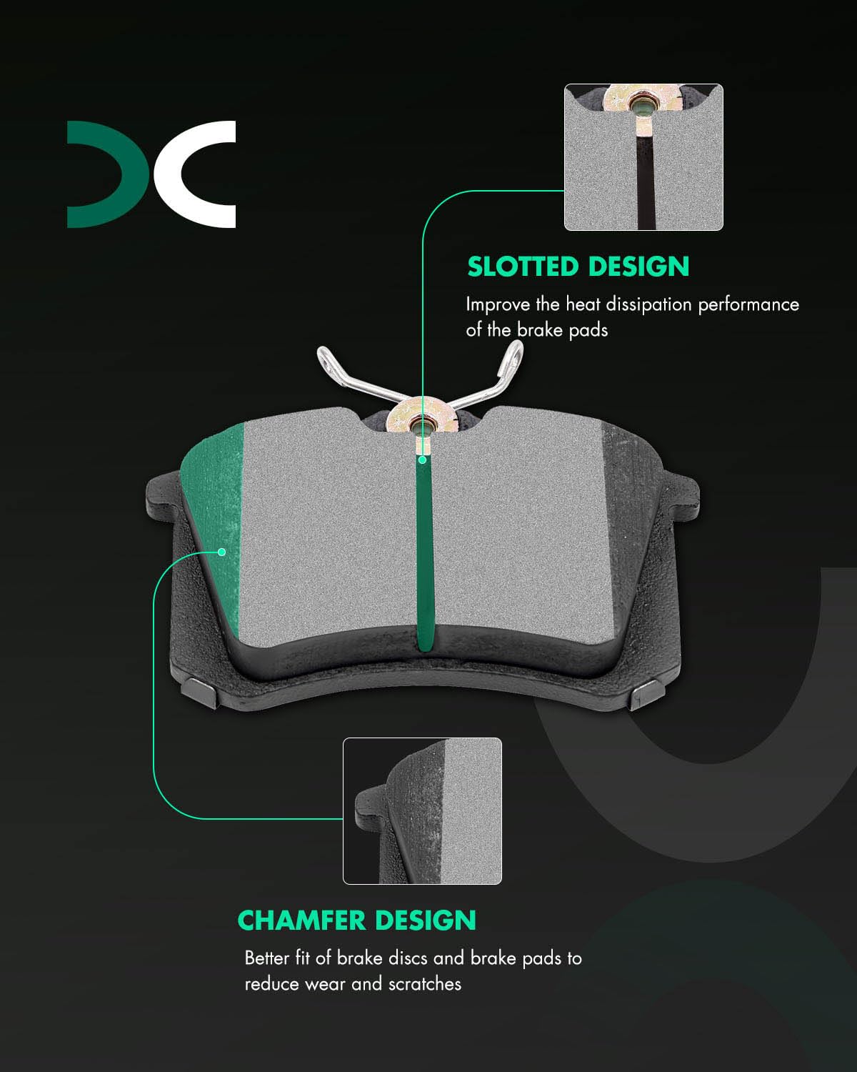 Scitoo D340 D840 Front Rear Ceramic Brake Pads Sets Fit For Audi A4 1999-2005,For Audi A4 Quattro 1999-2005,For Audi A6 2000-200