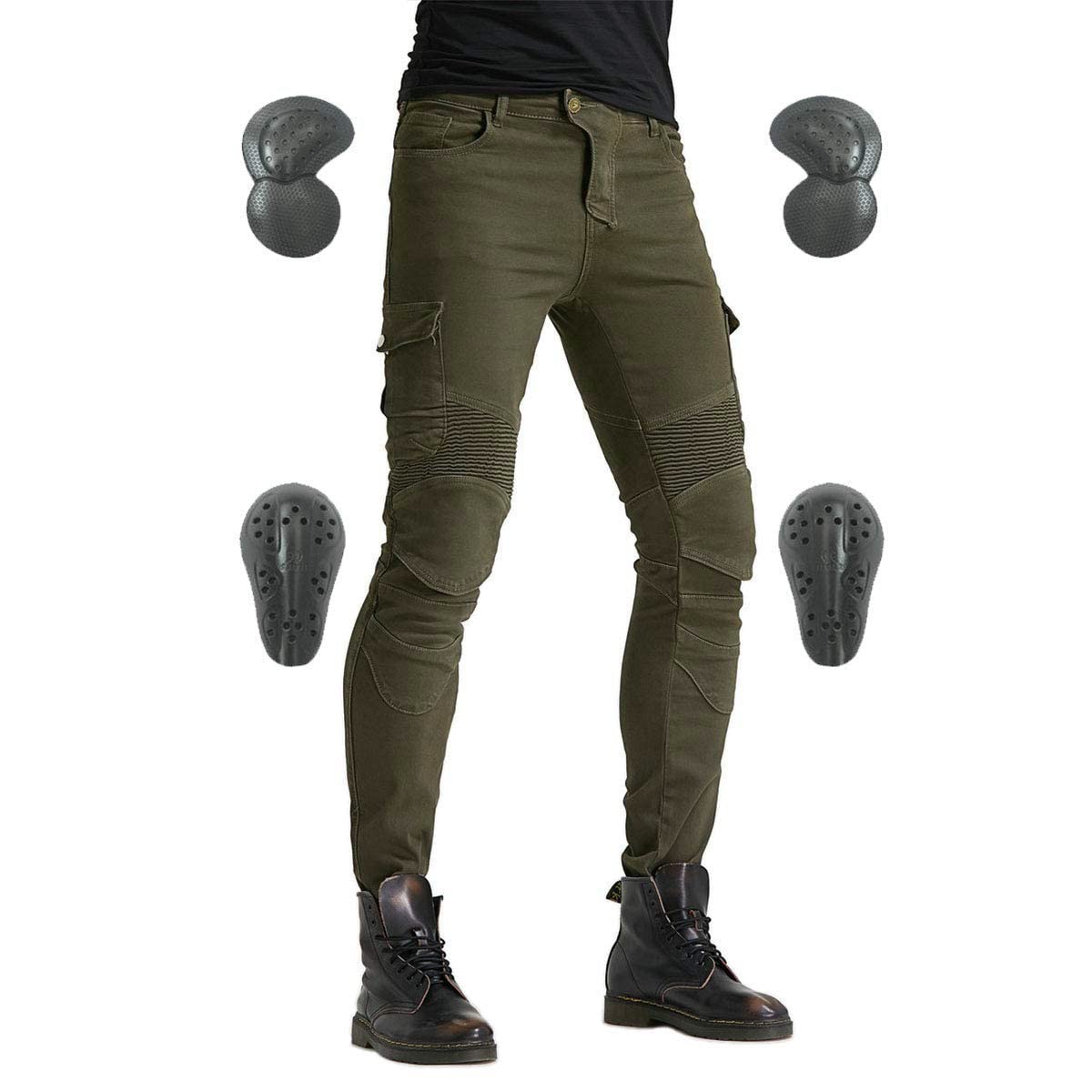 VNFOX Motorcycle Jeans, Versatile Motorcycle Pants, Durable Motorcycle Trousers for Men & Women Riding Pants with Kenn & Hip Arm