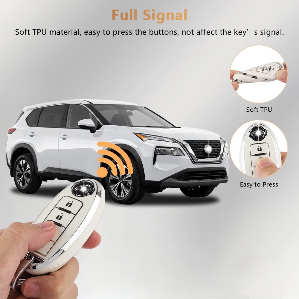 Pifoog For Nissan Key Fob Cover 4 Button Murano Sentra Altima Rogue Kicks Armada Pathfinder Car Accessories Tpu Smart Keys Case