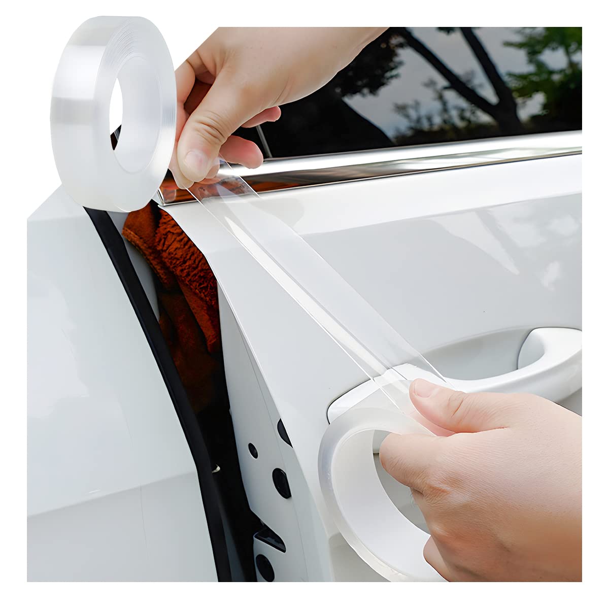 Blau Grun Car Door Entry Guard, Clear Trim Guard/Cover For Car Door Sill, Edge, Rear Bumper, Anti-Collision Protector Film Universal For Most Cars, Vehicles, Suvs (1.2"X197", Transparent)