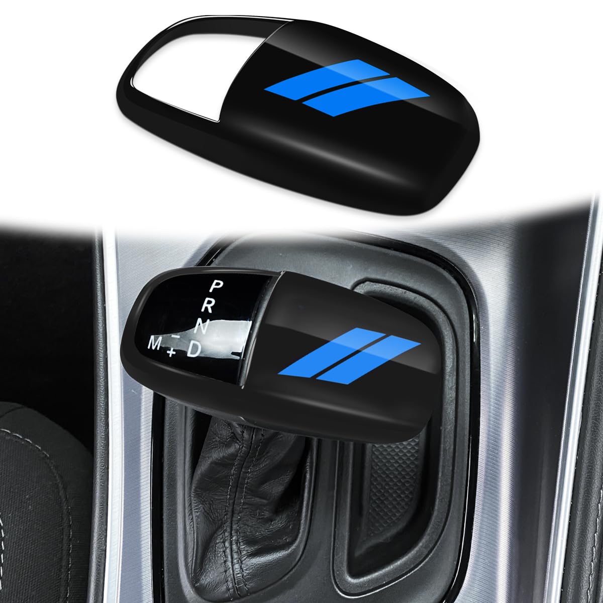 Auovo Gear Shift Knob Trim For Charger Accessories Challenger 2015-2023 / Durango 2016-2024 (Black-Blue)