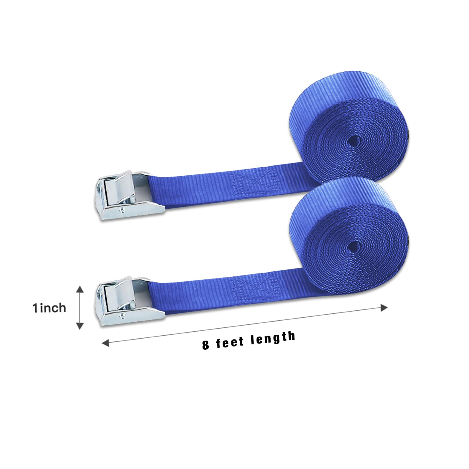 Xstrap Standard Cam Buckle Straps 6Pk 8Ft Powersports Tie-Downs 1-Inch Blue Lashing Straps With Carry Bag, Ideal For Securing Ca
