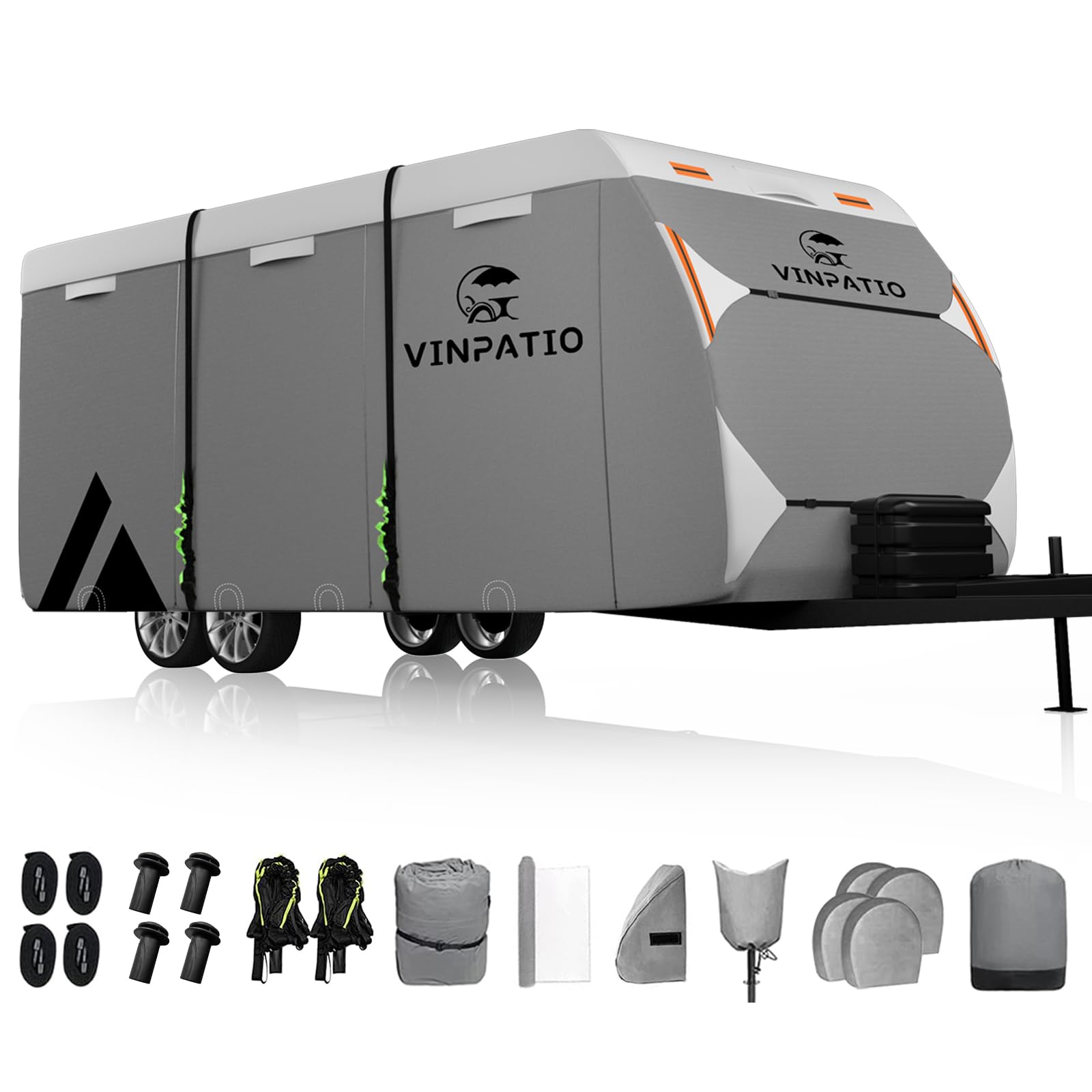 Vinpatio Travel Trailer Rv Cover: 7 Layers Heavy Duty Rv & Trailer Cover, Toy Hauler Cover Fits 22'-24' Rv Camper Cover With 4 T