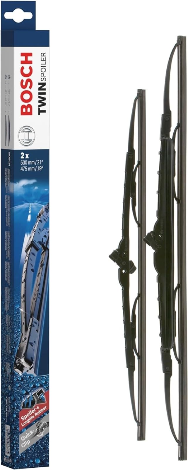 Bosch 3397118406 Twin Spoiler Original Equipment Replacement Wiper Blade - 21''/19'' (Set Of 2)