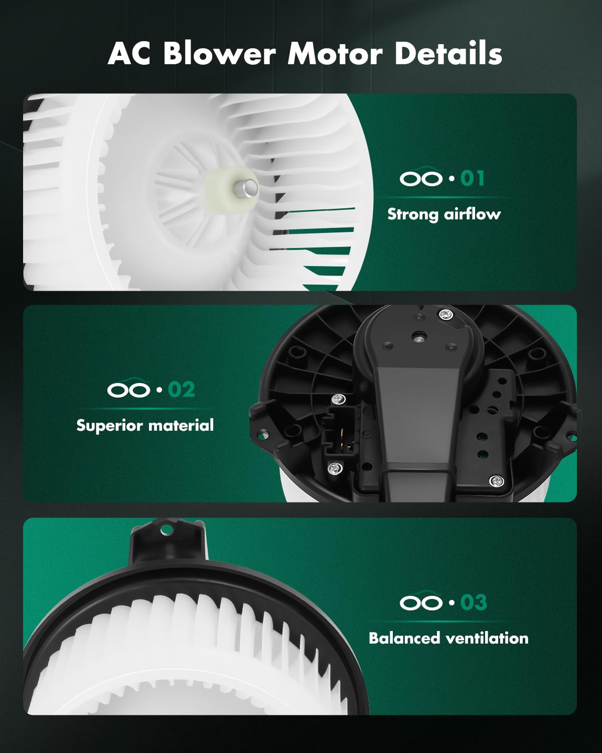 Scitoo Hvac Heater Blower Motor With Fan Cage Front 700215 For Dodge 2014-2020,For Lexus 2008-2023,For Toyota 2005-2023