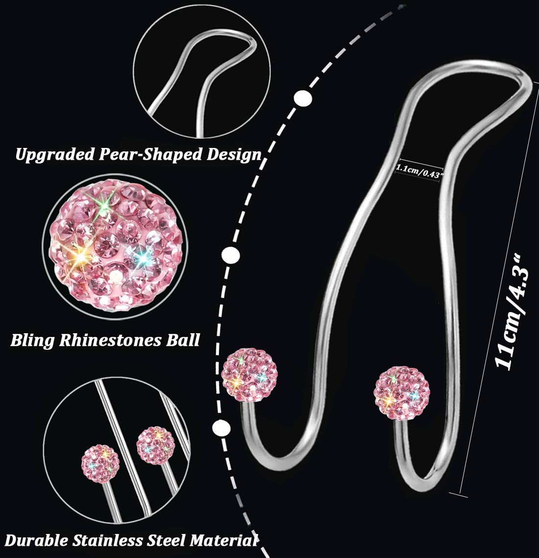 Mtgocha Bling Purse Hook For Car Headrest Hooks Upgraded Cute Car Purse Hooks Car Seat Hooks For Headrest Metal Car Bag Hooks Ca