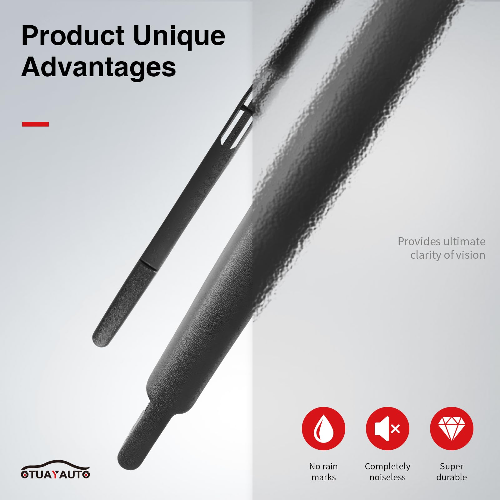 Otuayauto Rear Wiper Arm Blade Assembly - Replacement For Jeep Wrangler Jk 2007-2018 - Replacement For Oem 68002490Ab