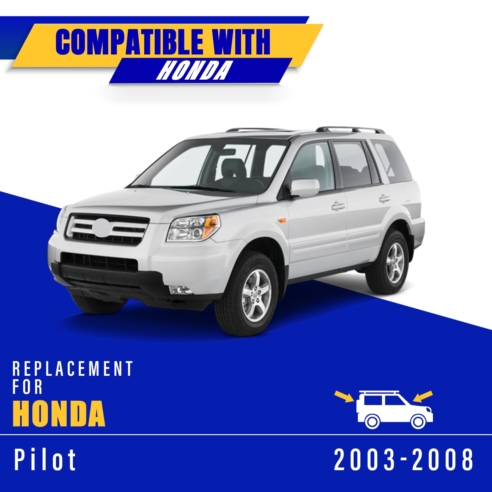 3 Wipers Replacement For 2003-2008 Honda Pilot, Windshield Wiper Blades Original Equipment Replacement - 24/21/14 (Set Of 3) U/J Hook