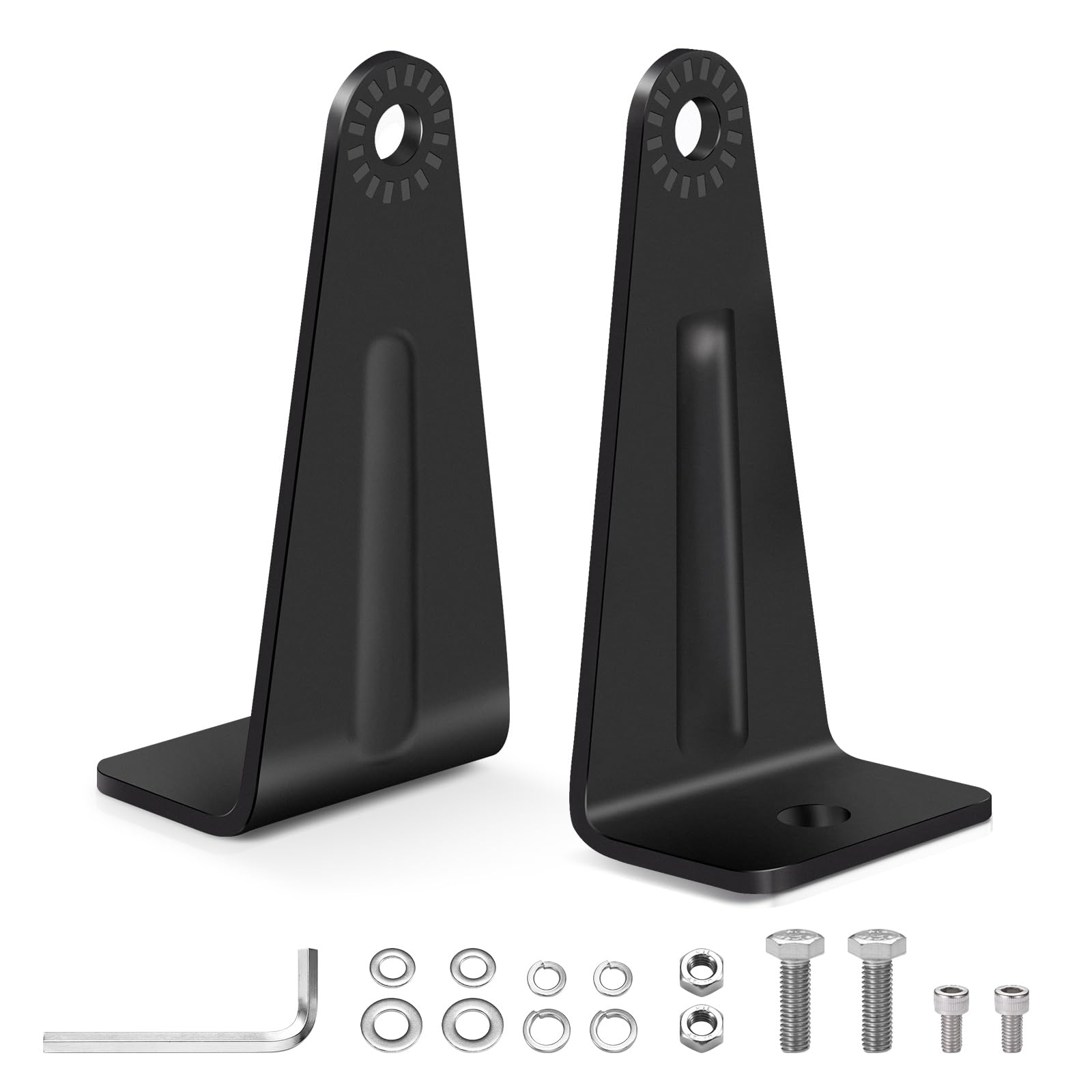 Audak LED Light Bar Side Mounting Brackets Kit Universal Stainless Steel Black Powder Coating Side Mount for Double Row Straight