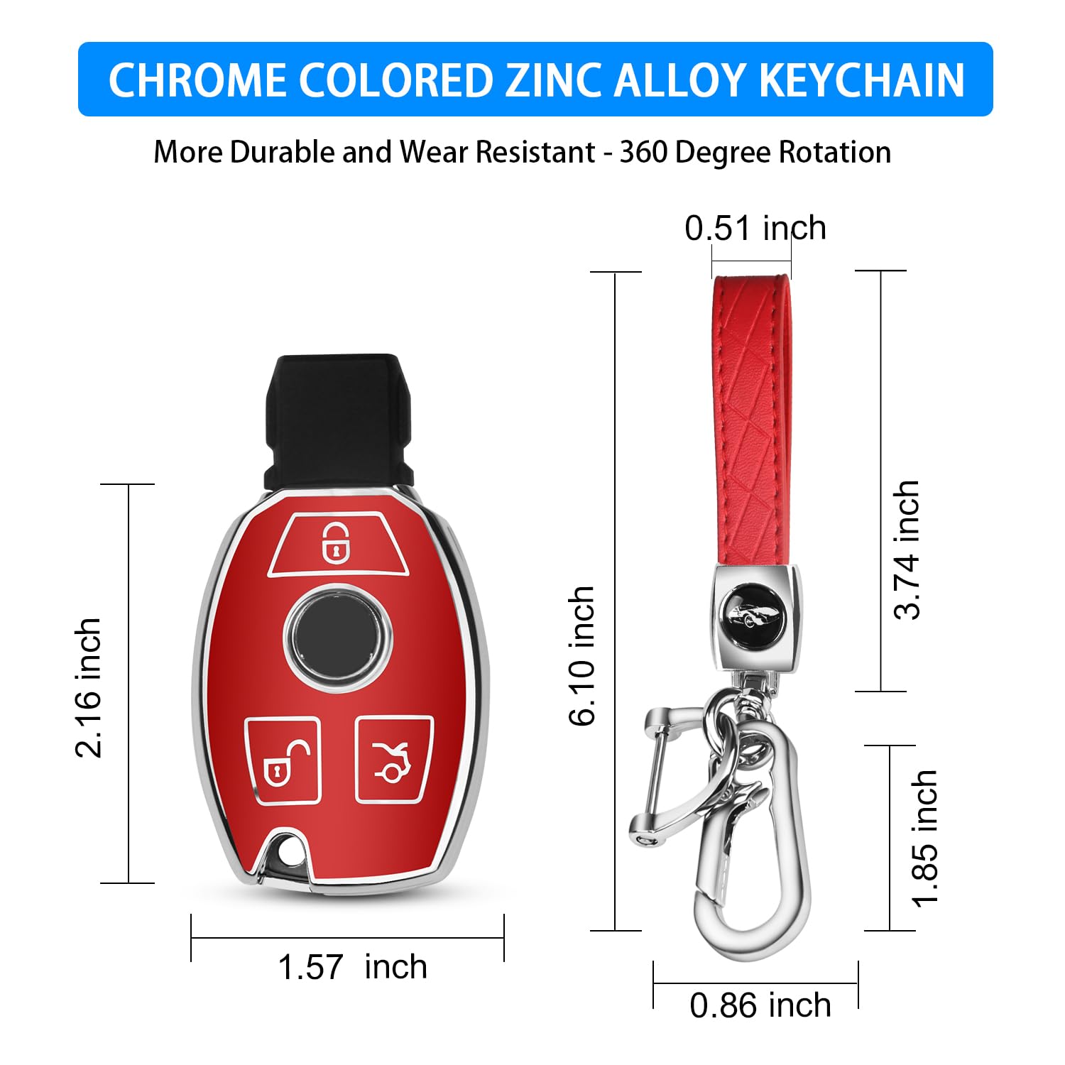 Qbuc For Mercedes Benz Key Fob Cover With Keychain,For Mercedes Benz Accessories Is Compatible With Cls Clk Amg Clk Glc Gle Gls