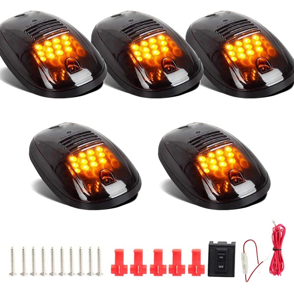 Hhcsop Amber Cab Marker Light For Dodge Ram 1500 2500 3500 4500 5500 Pickup Trucks 2003-2018, 12 Led Roof Running Lights Top Cle