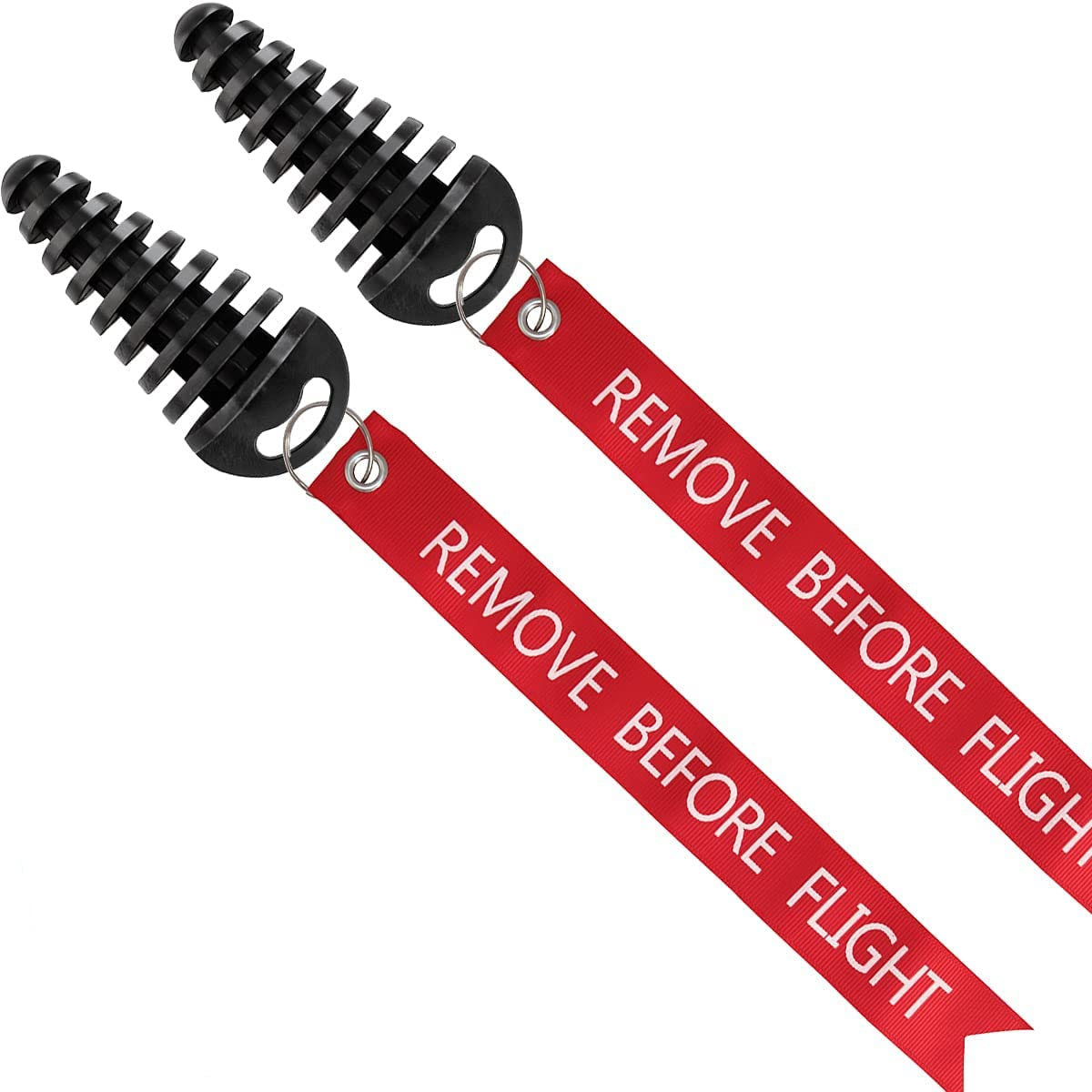 Muffler Exhaust Wash Plug, Hoedia 2 Pack Wash Plugs With 2 Streamers, Fit Most 2 Stroke Motorcycle Bikes With Rubber Exhaust Silencer (0.6-1.5 Inch)