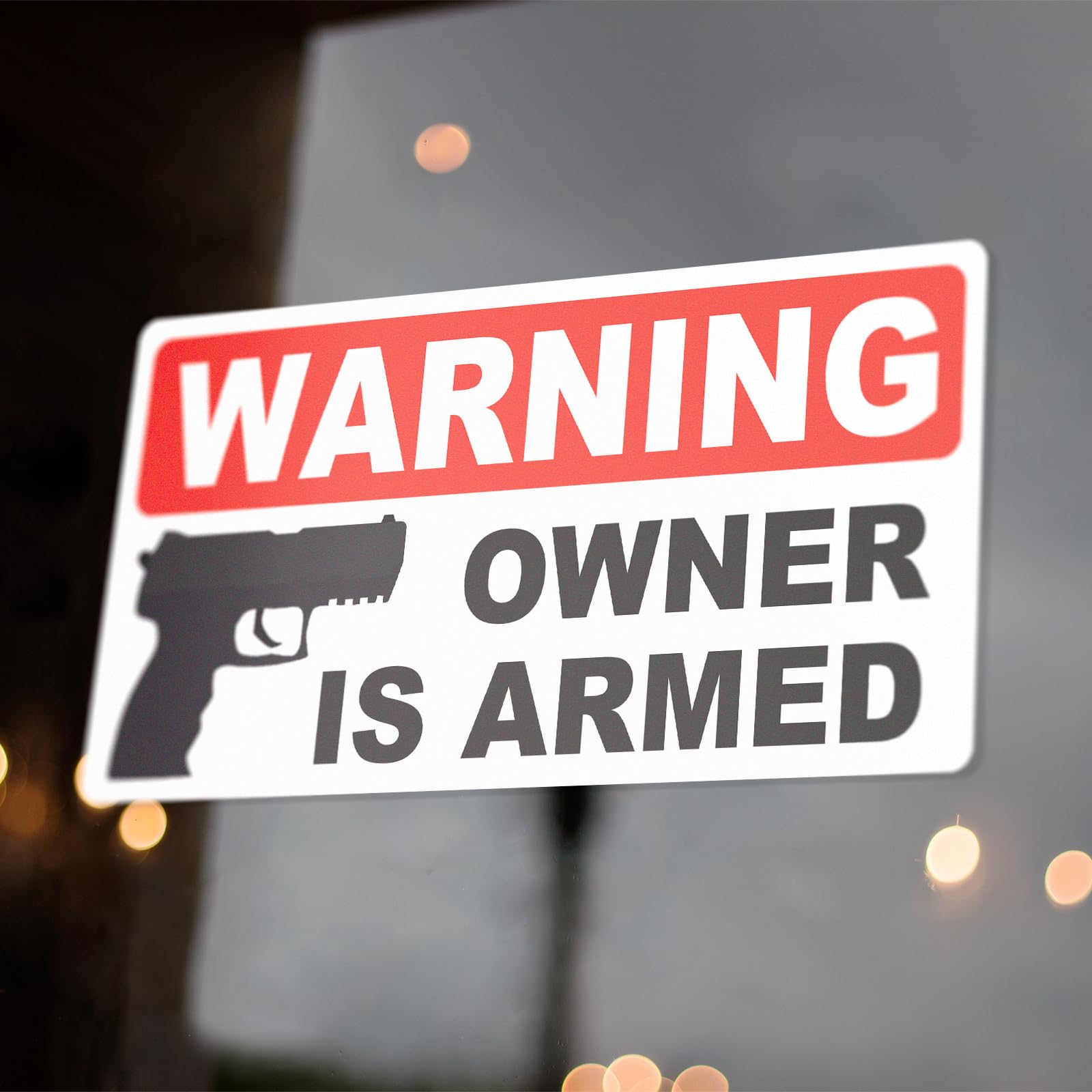 Gun Sign For Property The Owner Is Armed: Weather and Fade Resistant, Indoor and Outdoor Use, Vinyl Decal, Exercise your 2nd Ame