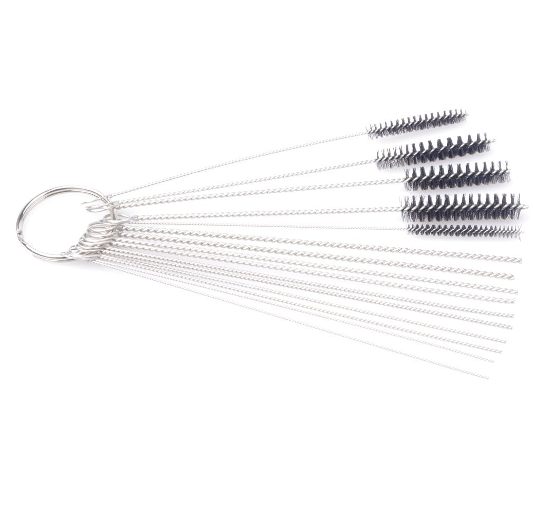Dosens Carburetor Carbon Dirt Jet Remove Cleaner Carb Cleaner Cleaning Brushes Kit Multi Purpose Nylon Tube Brushes - 20 Needles
