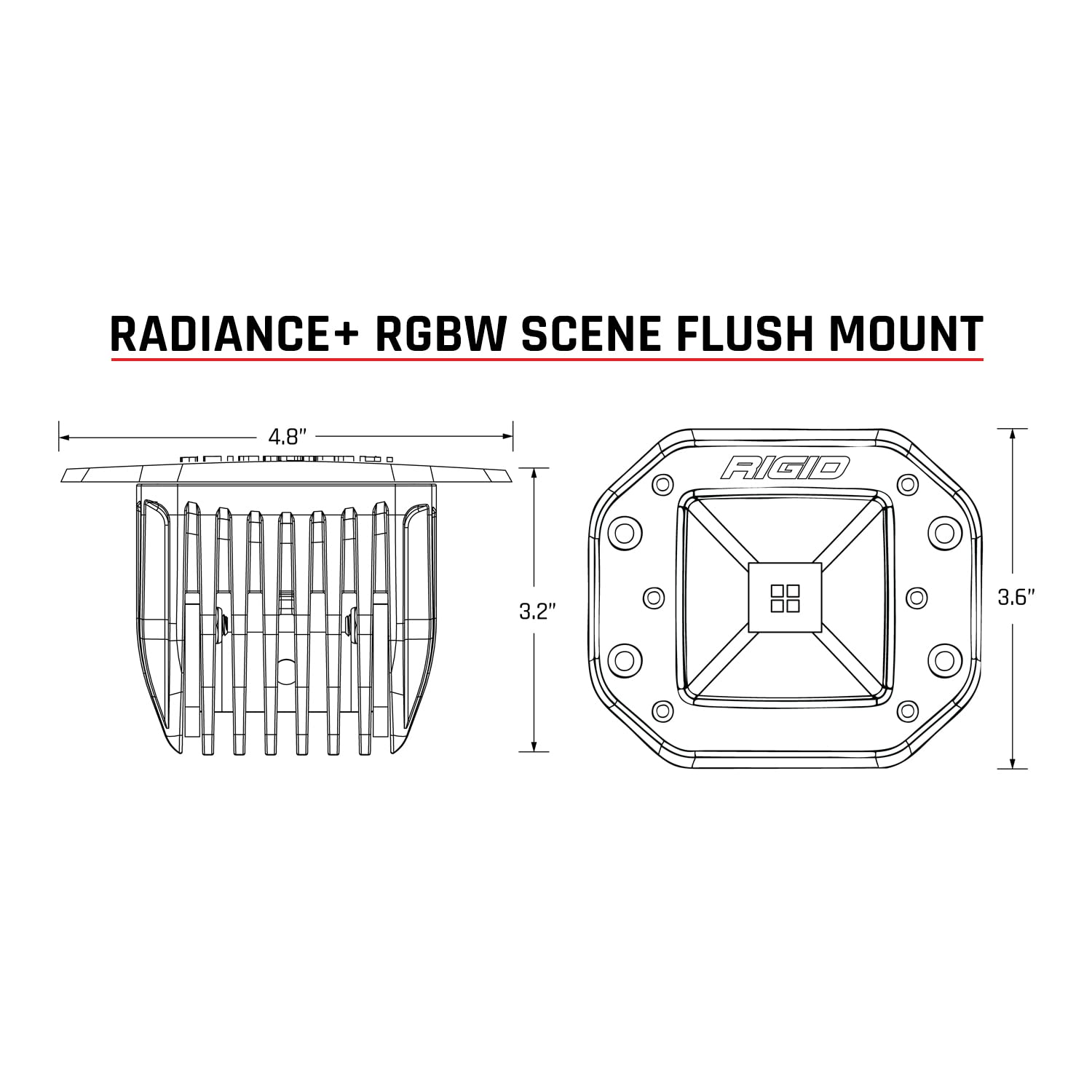 Rigid Industries 682153 Radiance+ Scene Rgbw Flush Mount | Pair