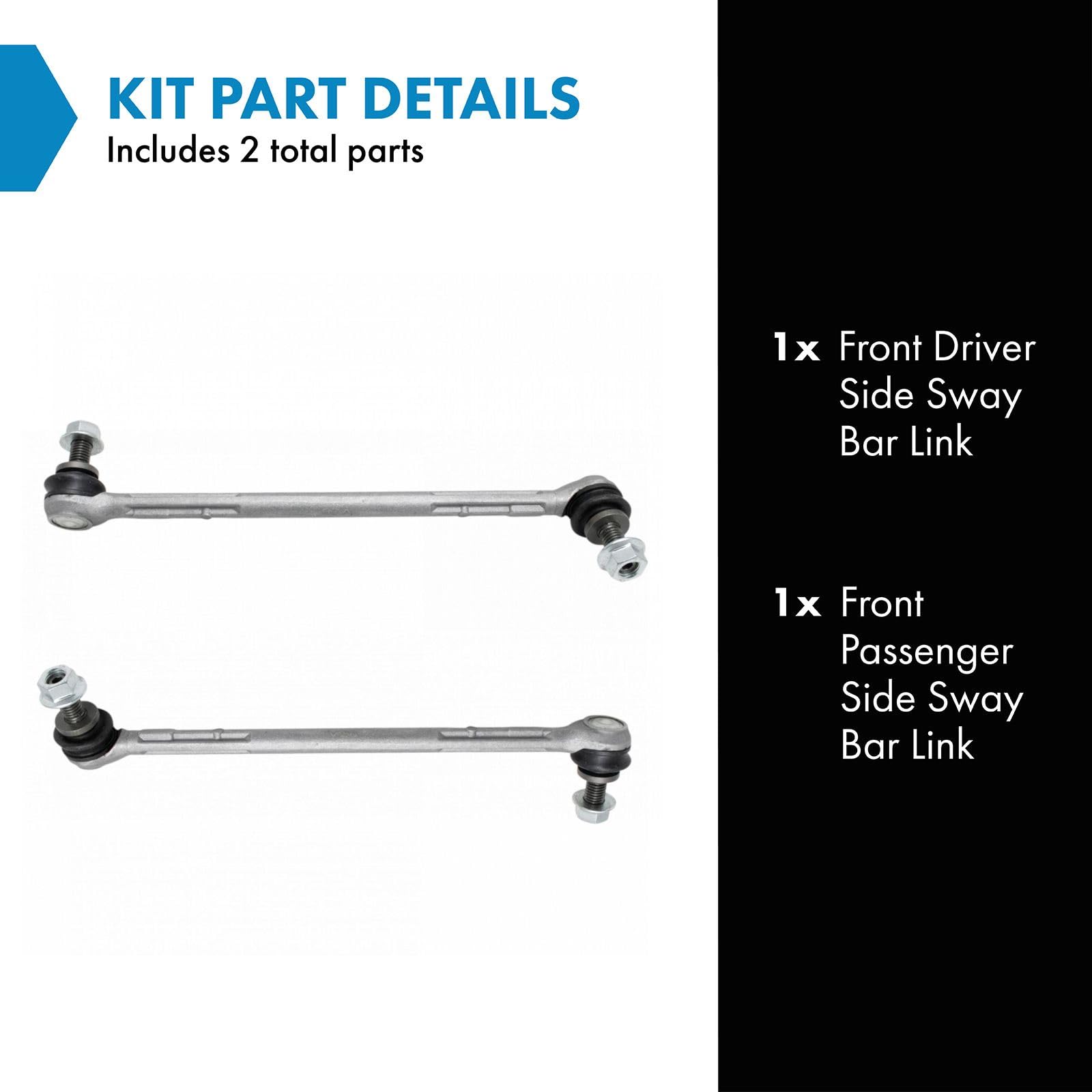 Trq Front Sway Bar Stabilizer Link Set Compatible With 2013-2022 Buick Encore 2015-2022 Chevrolet Trax