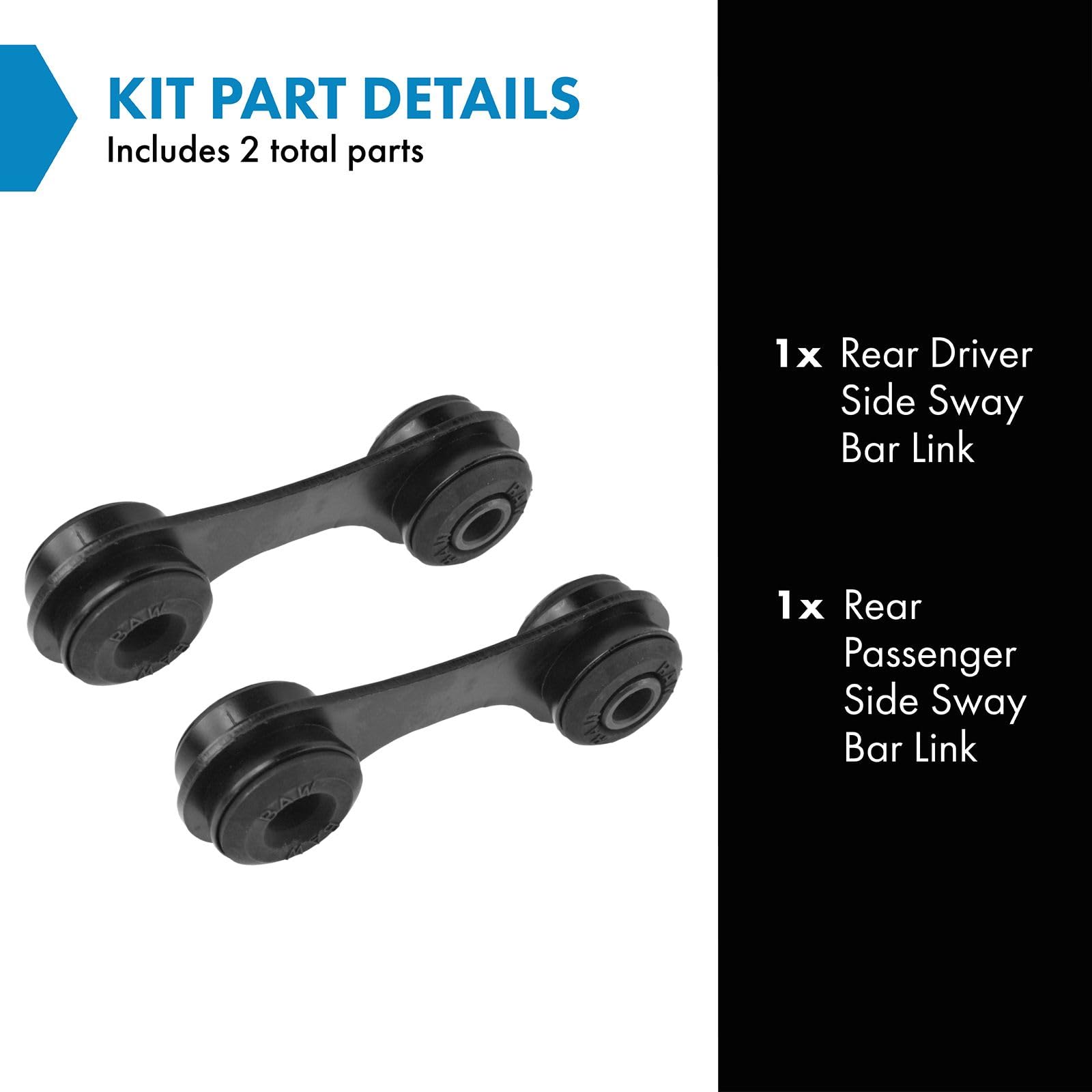 Trq Rear Sway Bar Stabilizer Link Set Compatible With 2004-2012 Chevrolet Malibu 2005-2010 Pontiac G6 2003-2011 Saab 9-3 2010-20
