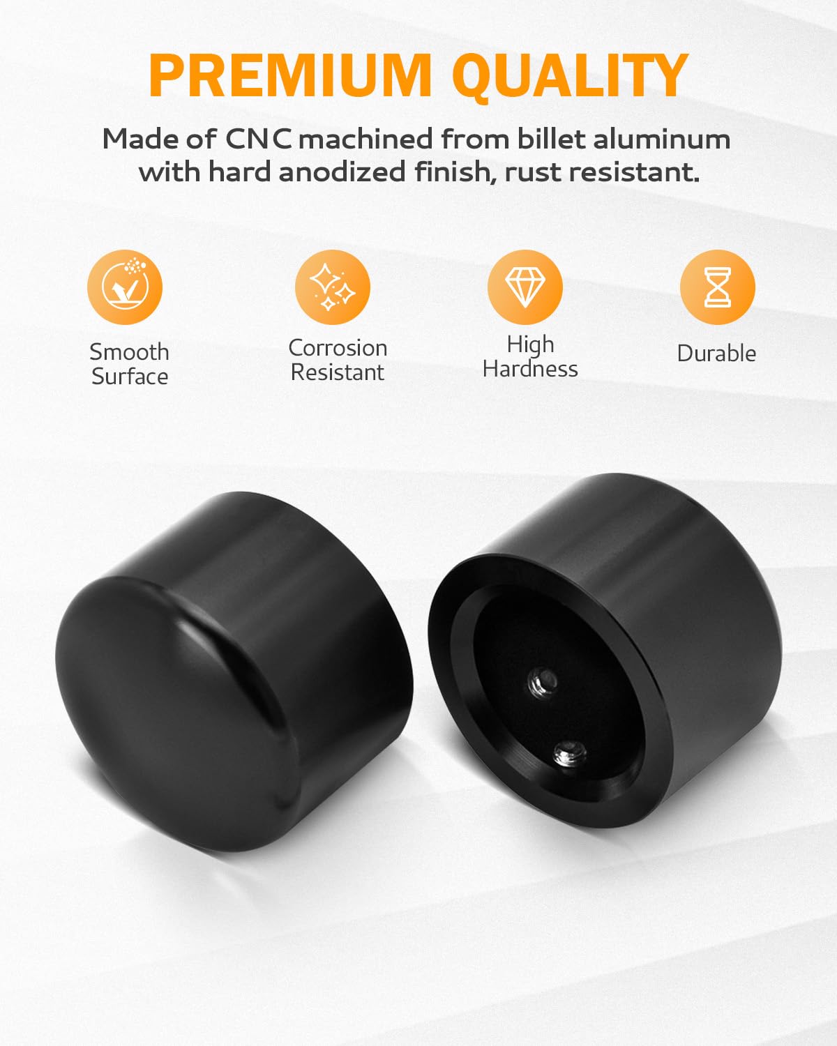 Pbymt Black Front Axle Nut Covers Caps Compatible For Harley Davidson Softail Sportster Dyna Touring Road King Electra Street Glide 2002-2023