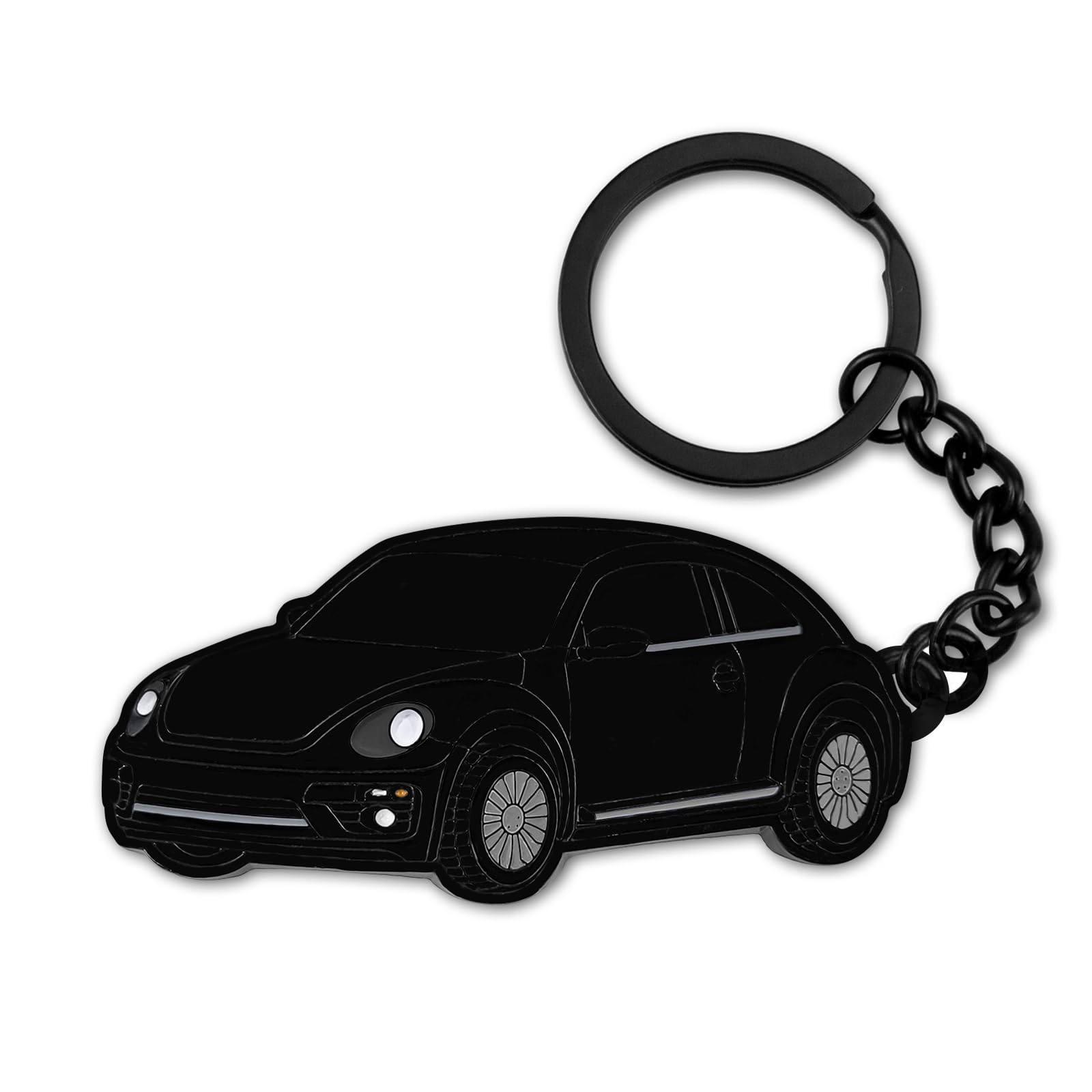 Glahorse For Volkswagen New Beetle Keychain，For Volkswagen New Beetle Accessories 2005-2022，Metal Keychain (Black)