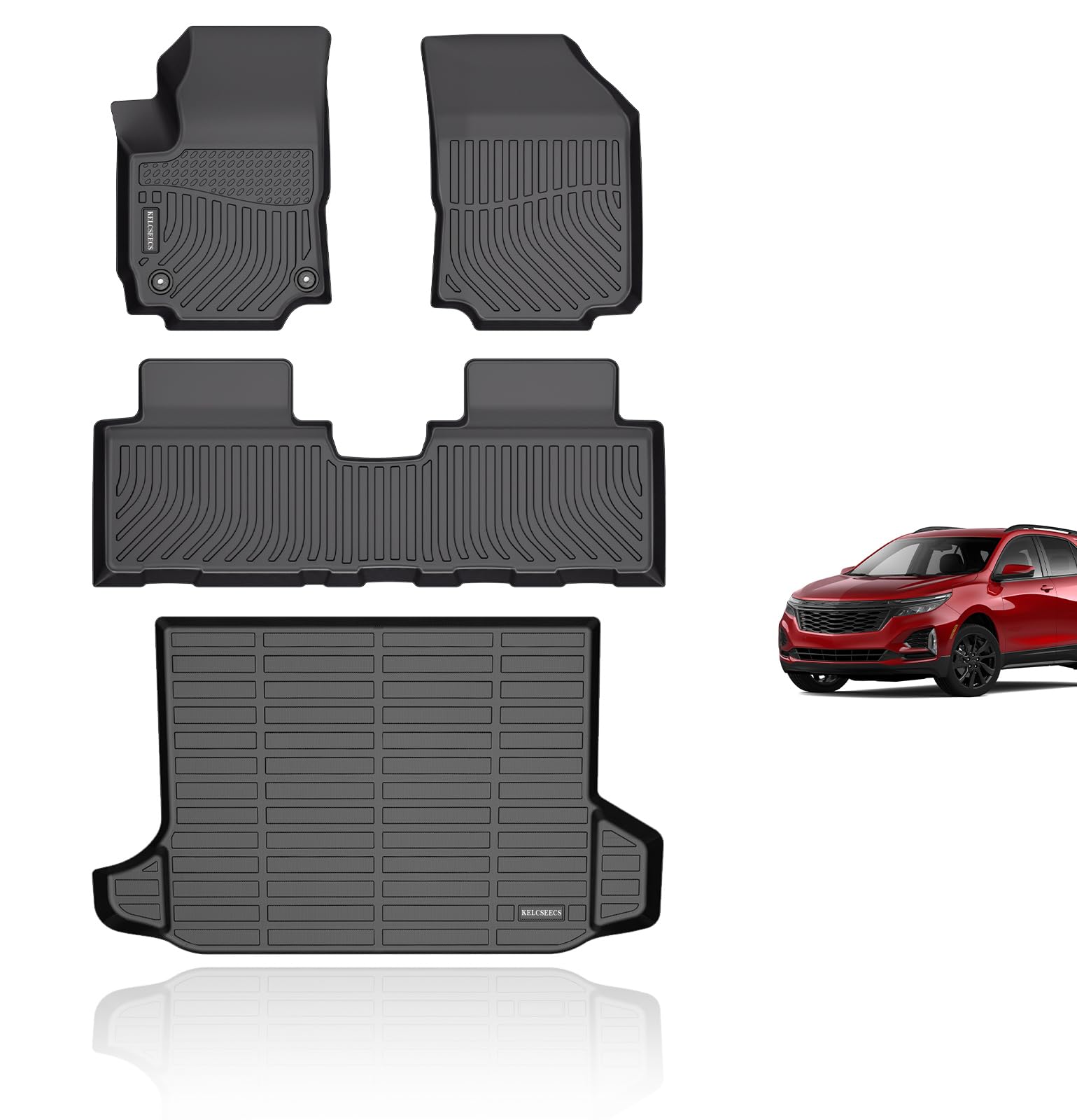 KELCSEECS Floor Mats & Cargo Liner for 2024 2023 2022 2021 2020 2019 2018 Chevrolet Chevy Equinox & GMC Terrain/Terrain Denali A