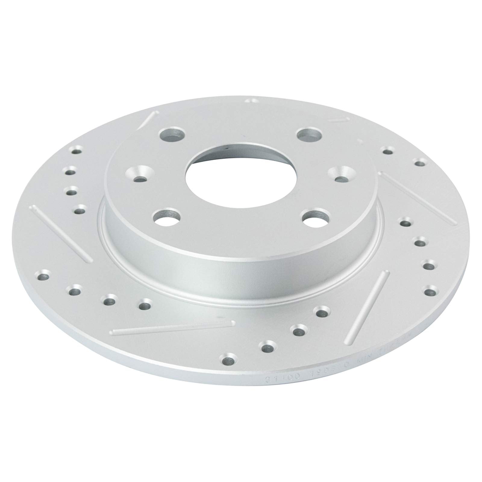 Trq Rear Performance Brake Rotors Set Premium G-Coated Cross Drilled & Slotted Compatible With 1990-1993 Mazda Miata