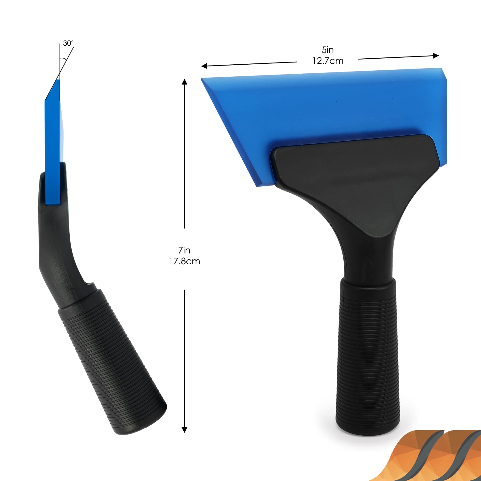 EHDIS 5 Blue Rubber Squeegee - Window Tint Windshield Scraper for Car, Glass, Mirror, Shower, Bathroom Cleaning