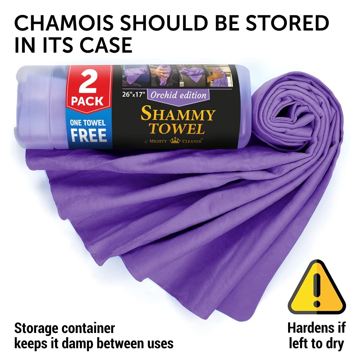 Premium 2Pk + 1 Free Shammy Cloth For Car Drying - (26X17) - Super Absorbent Chamois Towel For Car - Reusable Shammy Towel For Car - Scratch-Free Car Drying Towel
