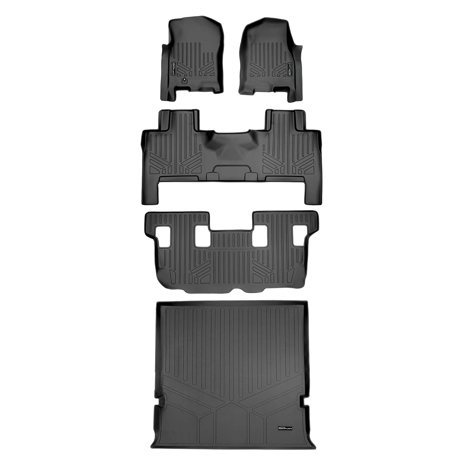 MAXLINER Floor Mats Cargo Liner Behind 2nd Row Set Black for 2007-2010 Expedition/Navigator with 2nd Row Bench Seat or Console (