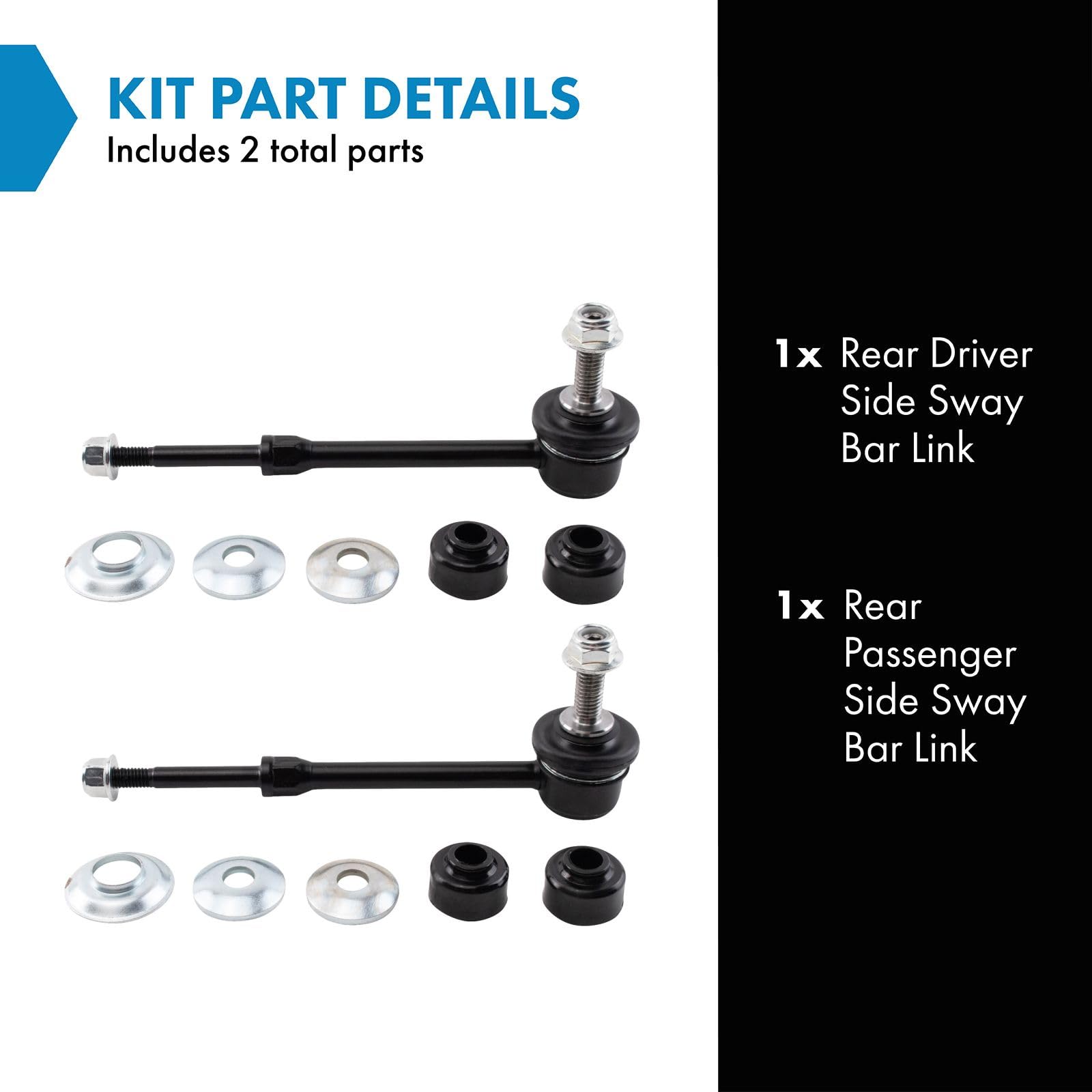 Trq Rear Sway Bar Stabilizer Link Set Compatible With 2013-2019 Ford Escape 2015-2019 Lincoln Mkc