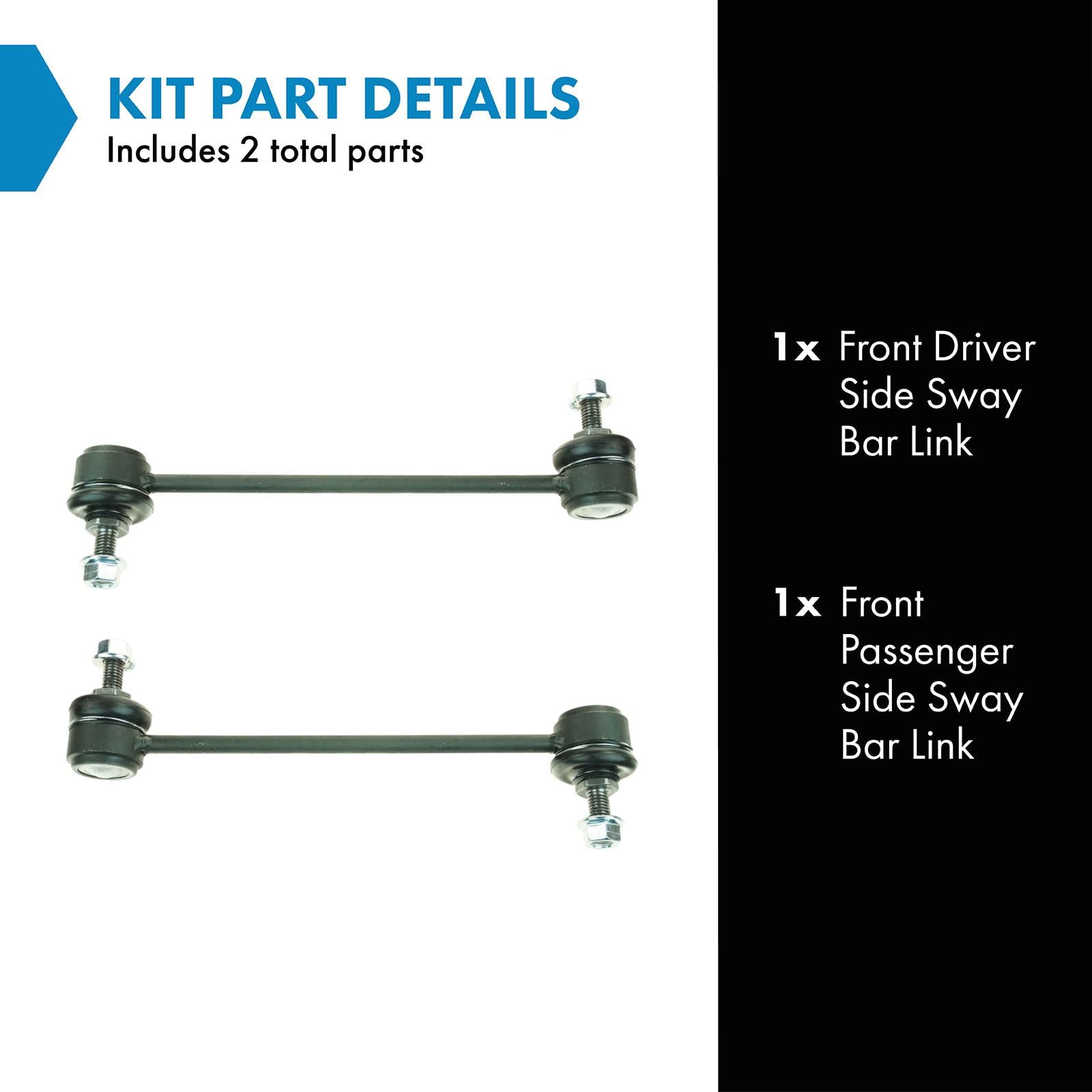 Trq Front Sway Bar Stabilizer Link Set Compatible With 2000-2010 Ford Focus