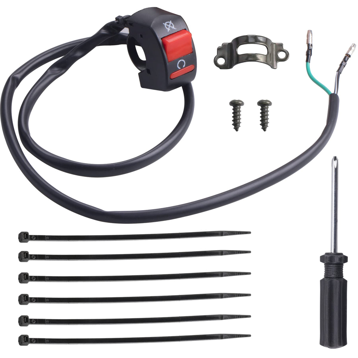 JINGKE 7/8'' 22mm Handle Kill On Off Switch for ATV Motorcycle Scooter Go Kart Engine Offroad Enduro Dirt Bike Baja Doodle Bug D