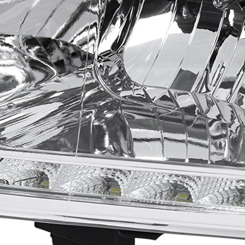 SPEC-D TUNING LED Projector Headlights Chrome Compatible with 1994-2001 Dodge Ram 1500, 1994-2002 Dodge Ram 2500/3500, Left + Right Pair Headlamps Assembly