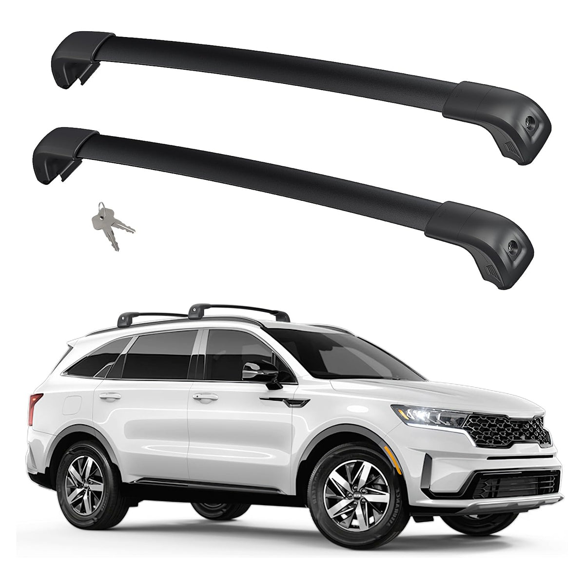Soruci Roof Rack Cross Bars Compatible with KIA Sorento LX/S/EX/SX Prestige AWD 2021-2025 & Sorento Hybrid EX 2021-2024 with Loc