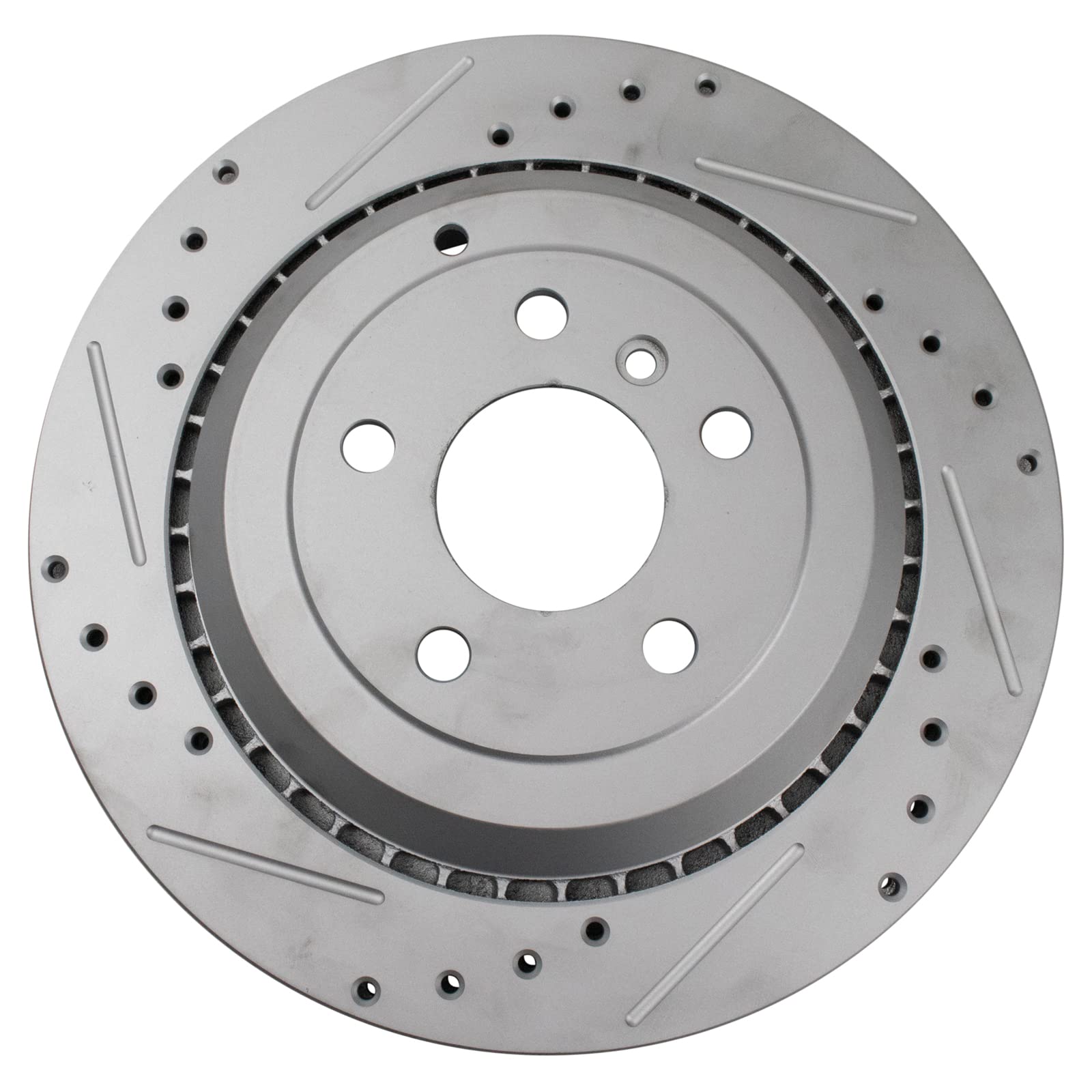 Trq Performance Rear Drilled Slotted Coated Brake Rotor Set For Mercedes Benz