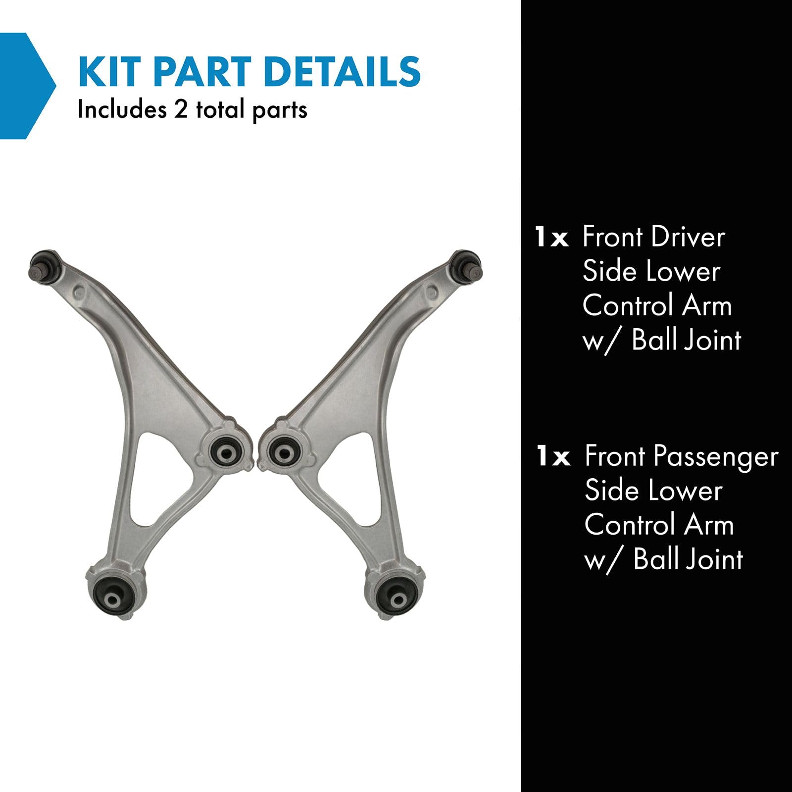 Trq Front Lower Control Arm With Ball Joint Set Driver & Passenger Side Lower Compatible With 2013-2014 Nissan Altima