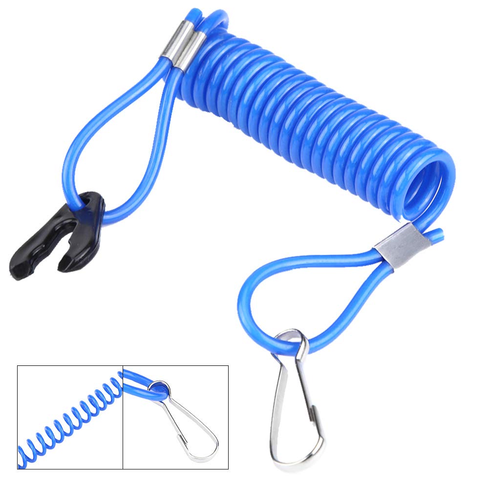 Acouto Kill Switch Lanyard 2Pcs Outboard Engine Key Tether Emergency Ignition Kill Stop Switch Safety Tether Lanyard Rope Clip Hook For Yamaha Outboard Engine Motor