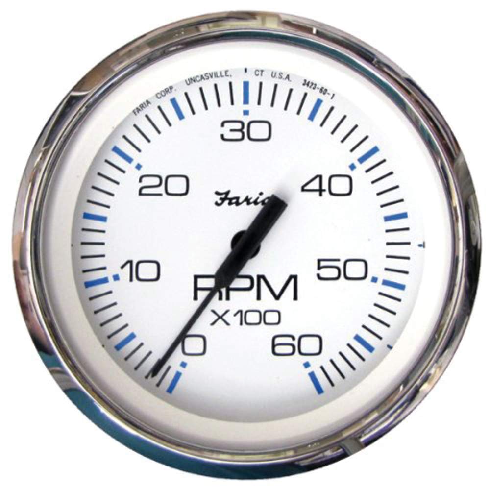Faria 33807 Chesapeake 6000 Rpm Tachometer, White