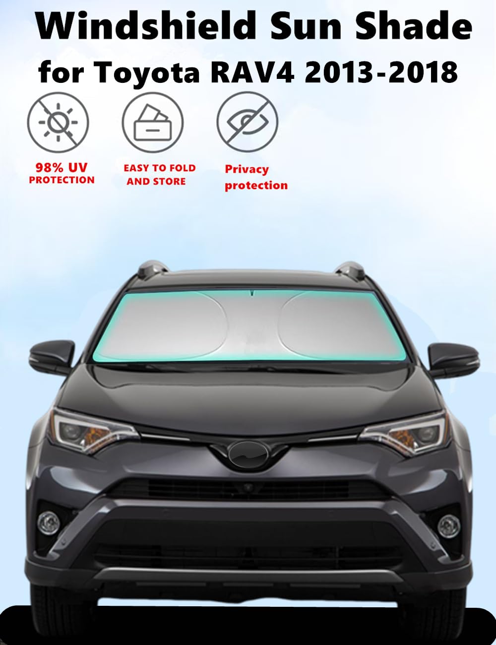Windshield Sun Shade for Toyota CHR 2018-2023 CH-R Sunshade 240T Reflective Fabric Double-Layer Design Window Cover Sun Visor Fo